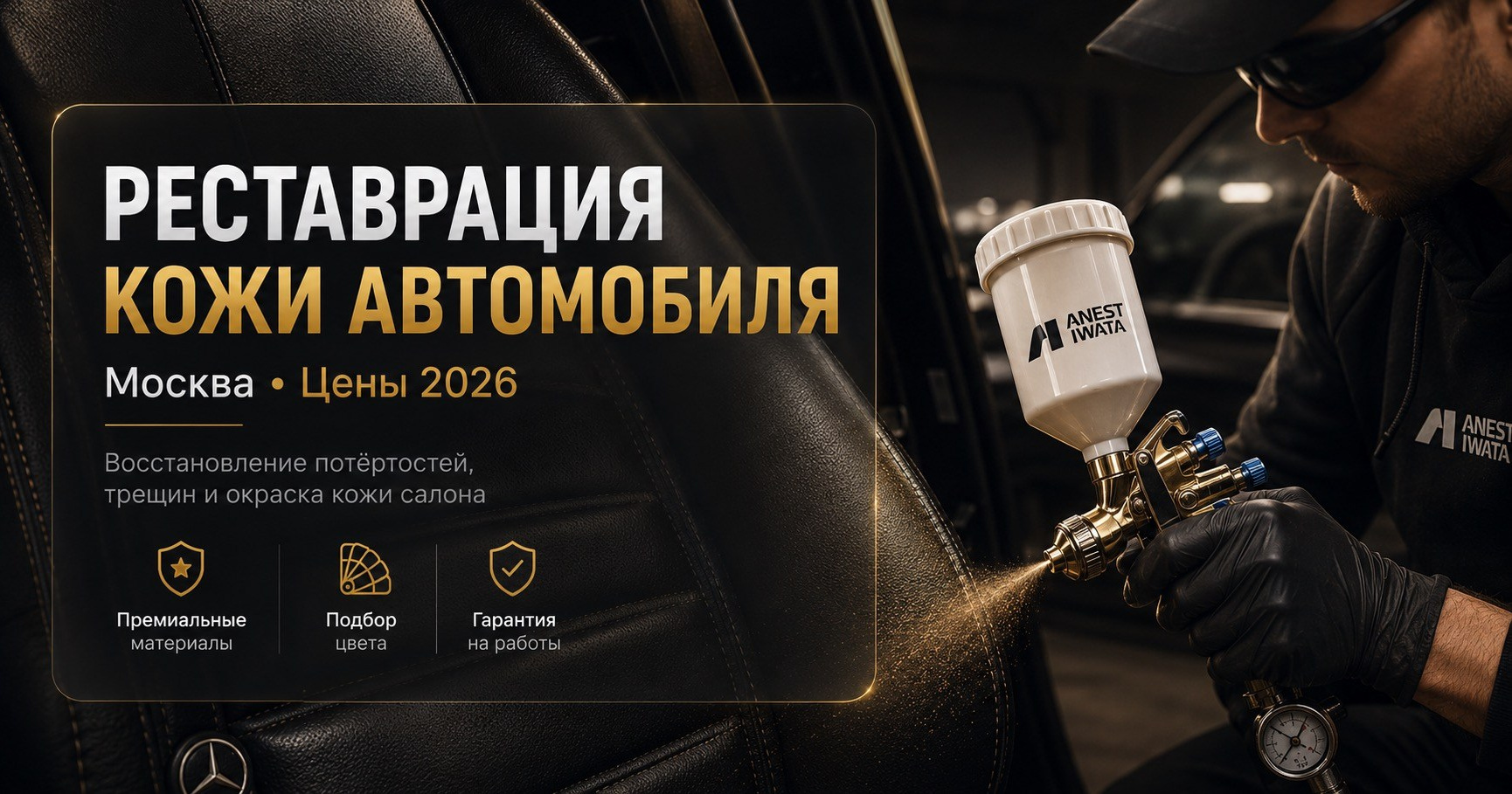 Реставрация кожи автомобиля в Москве: цены 2026