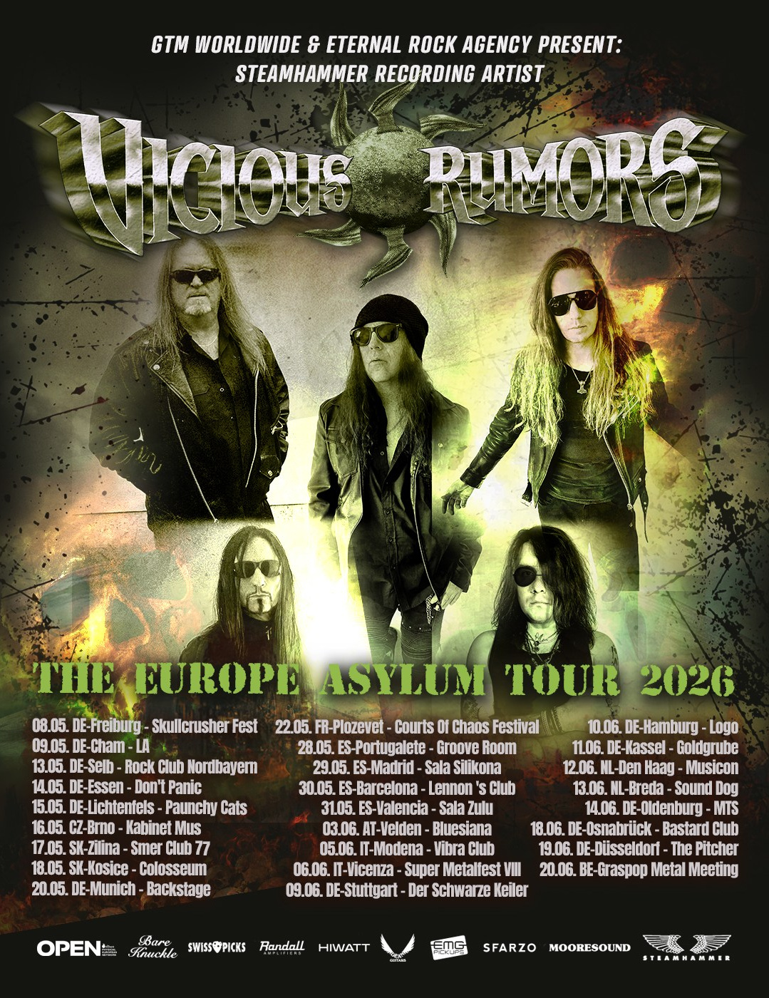 Vicious Rumors Spain 2026: Concert Tour with The Devil’s Asylum Across Four Spanish Cities | FOTKAI
