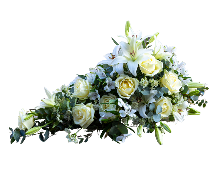 Smukke båredekorationer til begravelse i AarhusHos Akropolis Blomster i Aarhus skaber vi personlige og elegante båredekorationer, der fungerer som en smuk og værdig afskedshilsen til den afdøde. Vores båredekorationer bindes med stor omsorg og respekt, hvor vi altid tager udgangspunkt i dine ønsker til farver, blomster og stil.Vi anvender friske blomster i sæson og tilbyder både klassiske og moderne designs, så båredekorationen afspejler det unikke minde om din kære. Priserne starter fra 900 kr., og vi leverer gerne til kirker og kapeller i Aarhus og omegn med Wolt. Kontakt os for personlig rådgivning og bestilling – vi står klar til at hjælpe dig med sorgbinderi, når det betyder allermest.