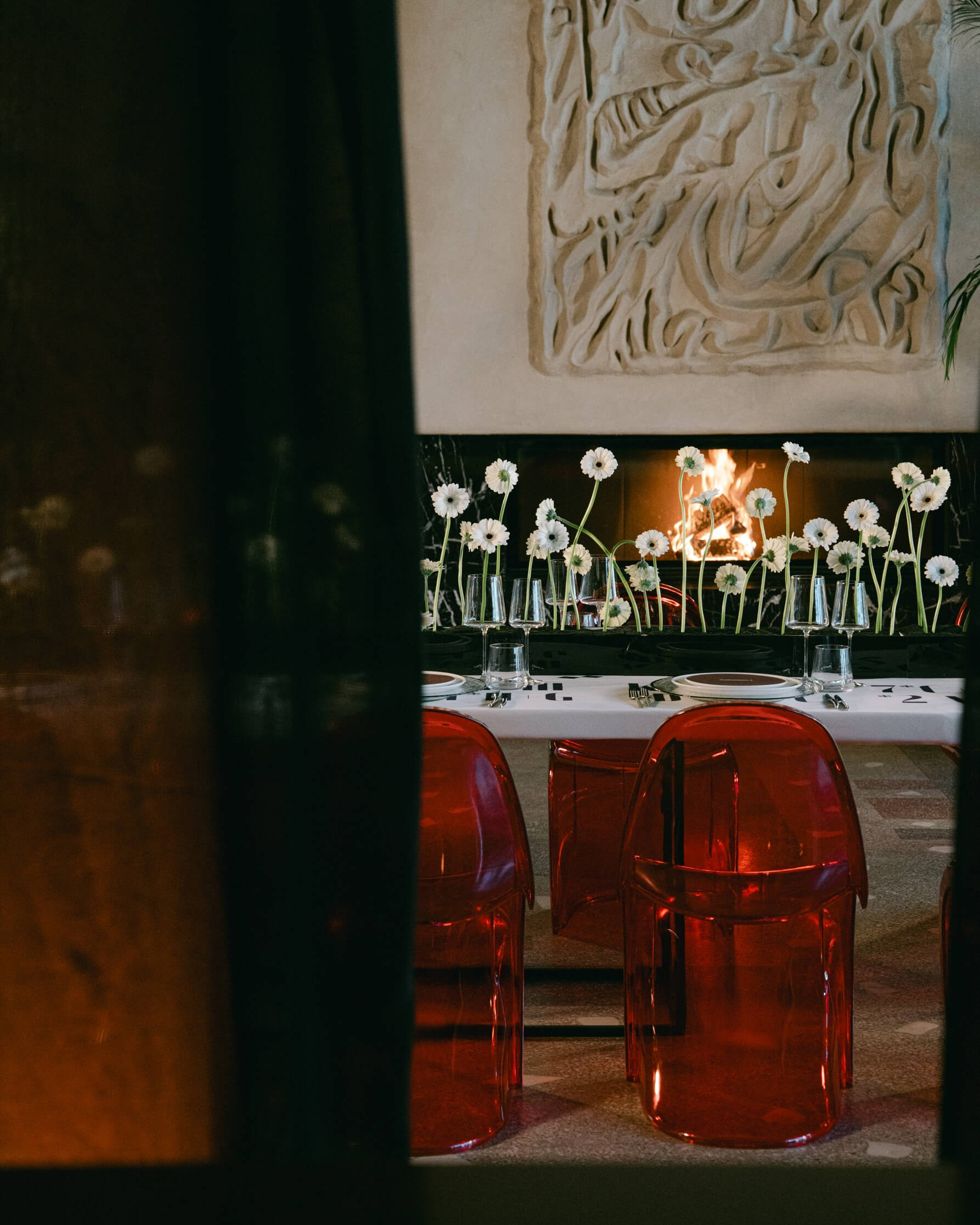 Live electronic performance in front of a projected classic silent film scene at a cultural event