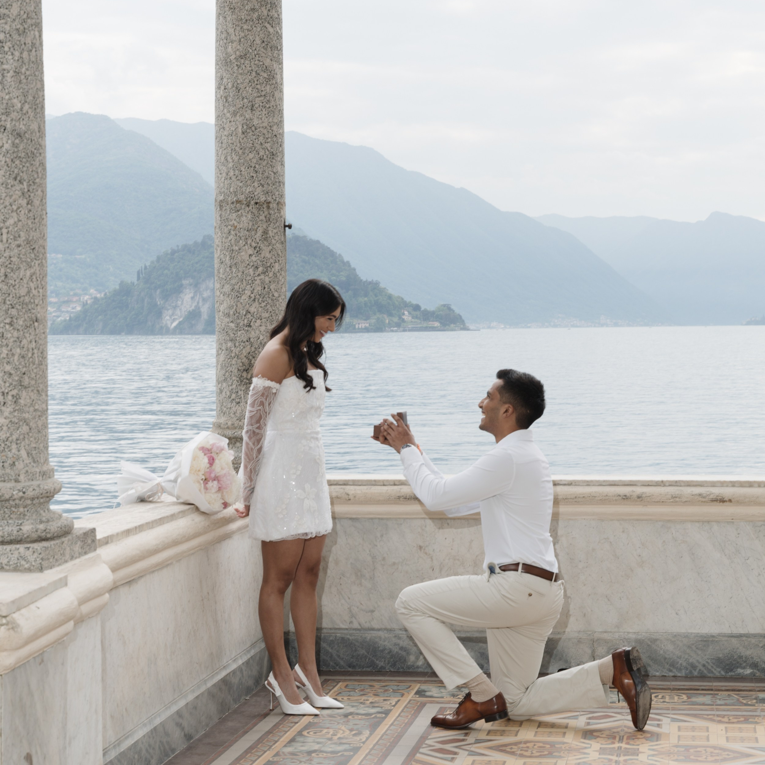 Villa Monastero Proposal Photographer | Lake Como Proposal Photography