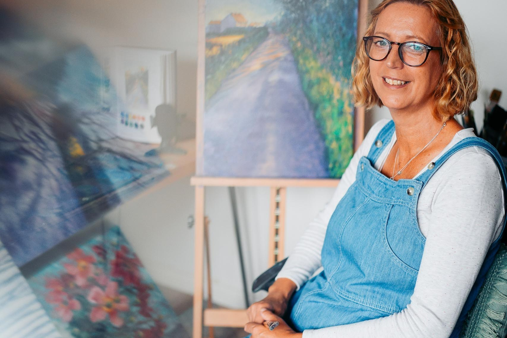 Brand photographer Solihull, woman artist in creative studio shoot