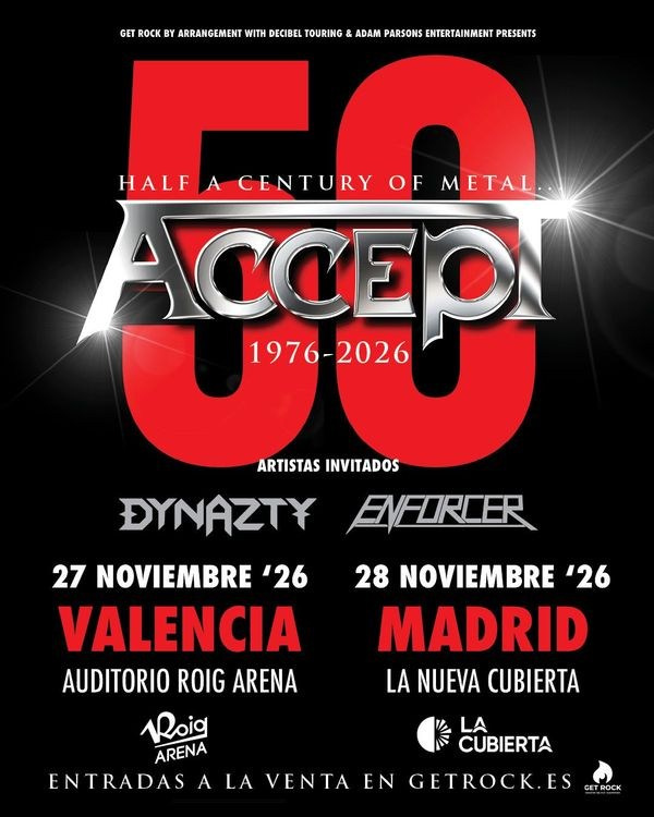 Accept en España: gira Half a Century of Metal, conciertos de heavy metal e invitados especiales | FOTKAI