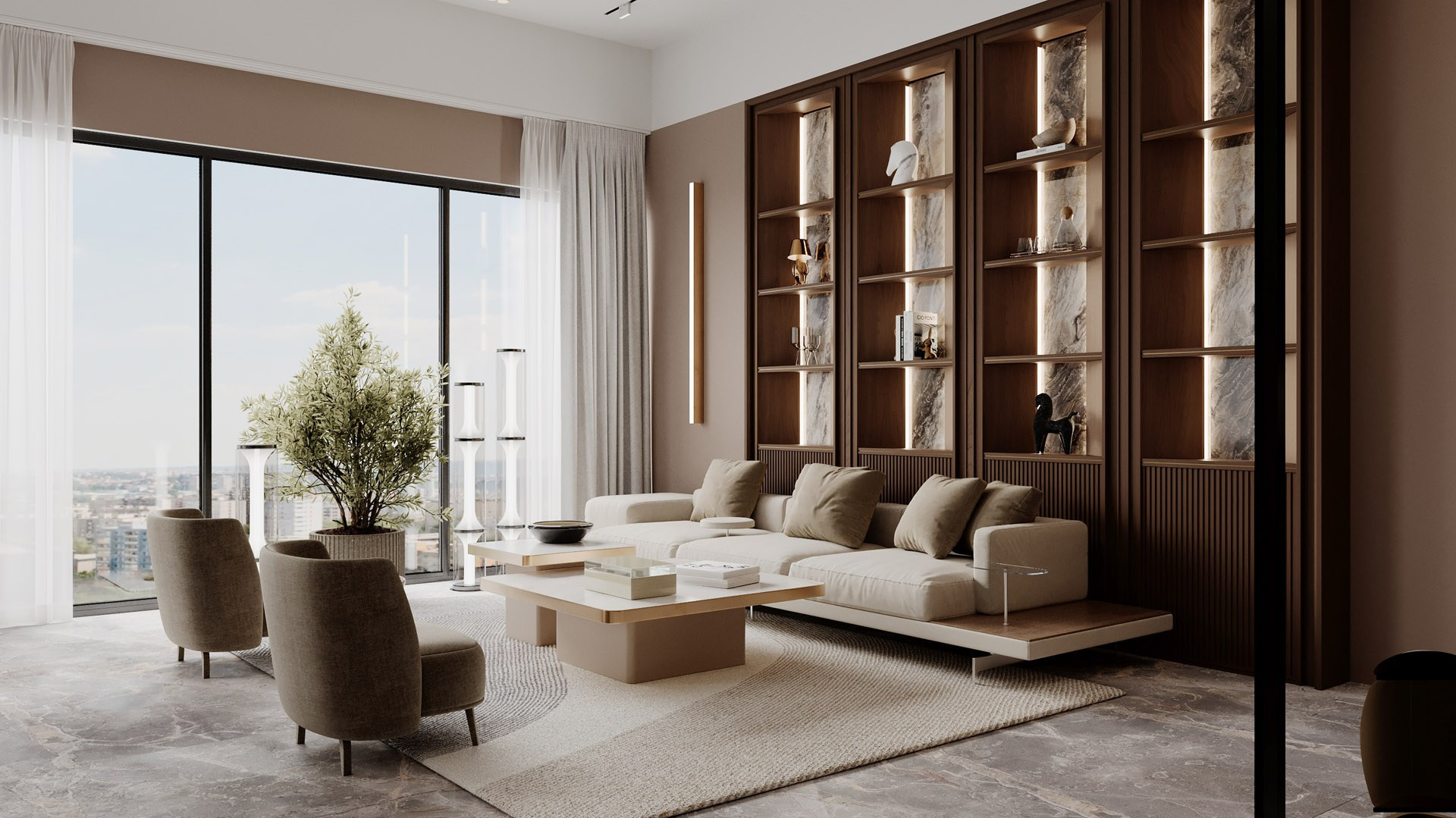 APARTMENT IN DHELI. Дизайн интерьера и 3D-визуализация | AB Design Buro