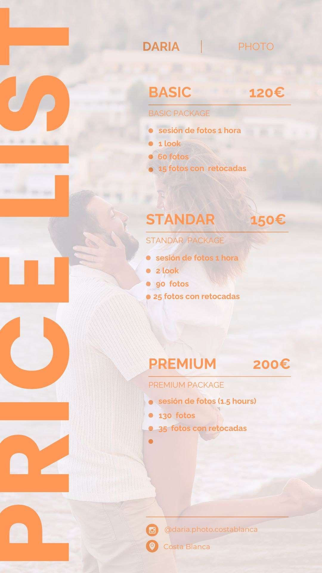 Personal or family photoshoot. Wedding and family photographer in Altea, Valencia, Alicante, Benidorm