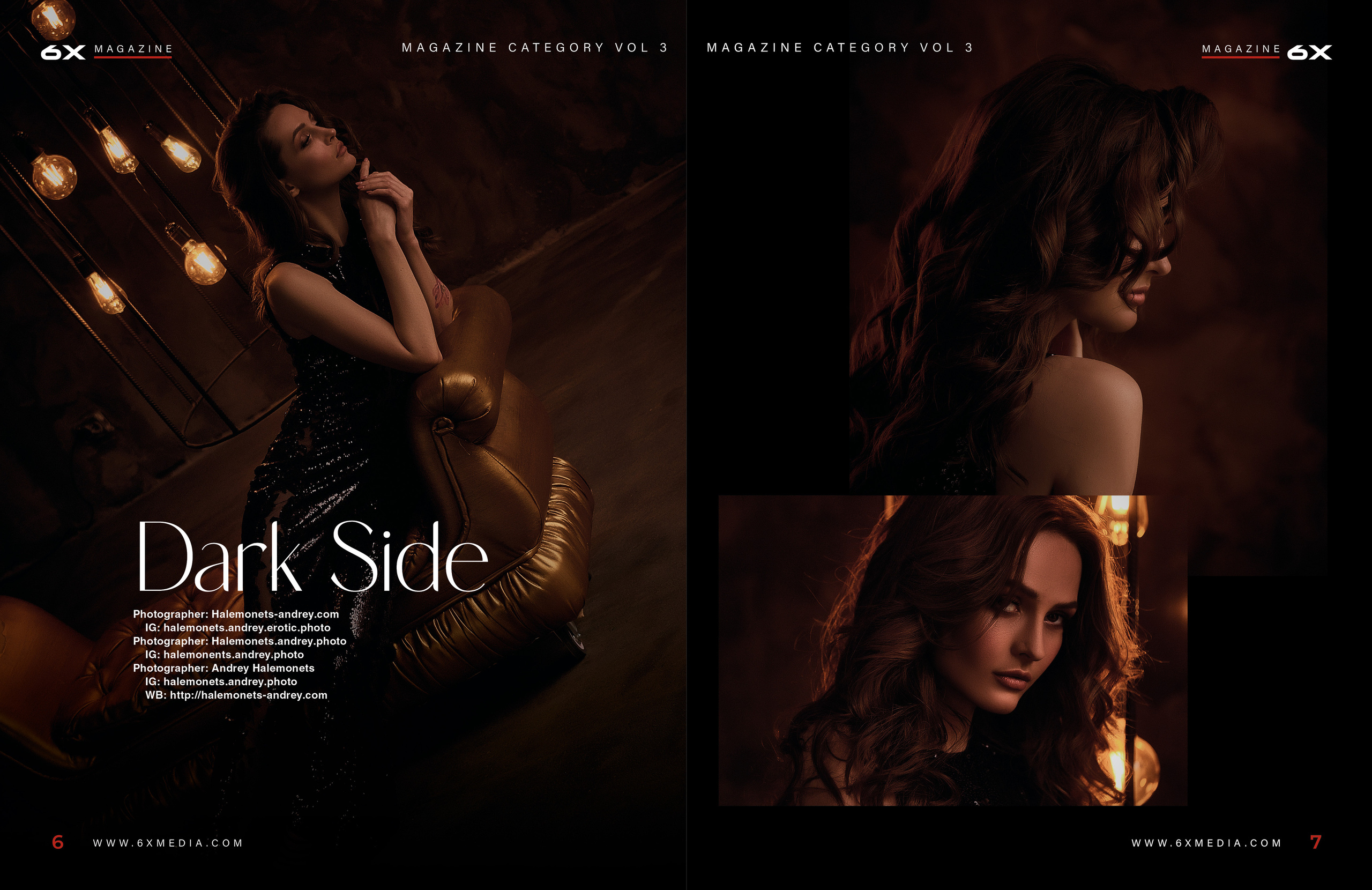 Обложка журнала 6X Glamur France. Профессиональный Фотограф Халемонец Андрей в Кривой Рог Днепр Украина