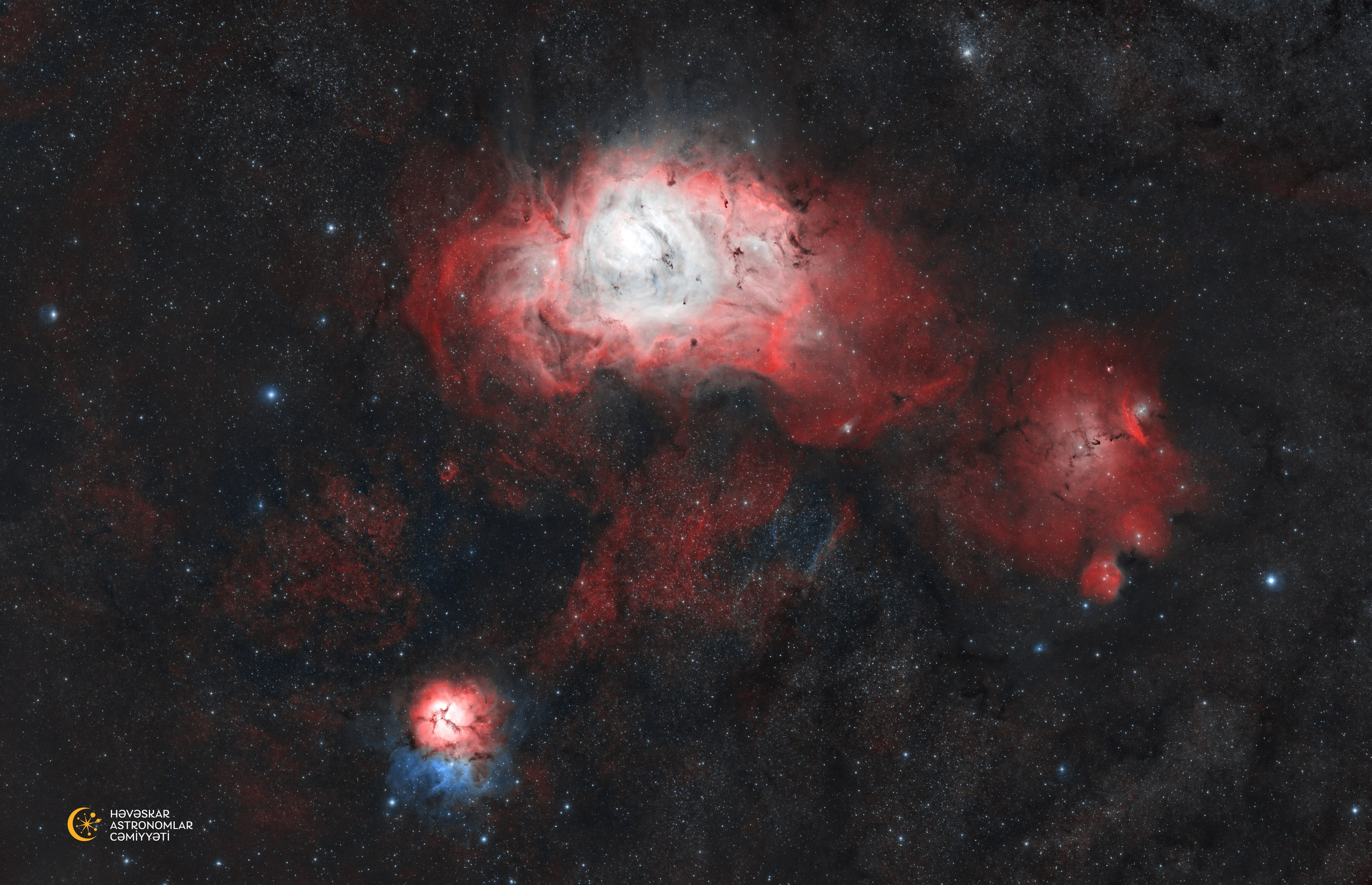 “Lagoon” və “Trifid” dumanlıqları. Həvəskar Astronomlar Cəmiyyəti — Astronomy.az