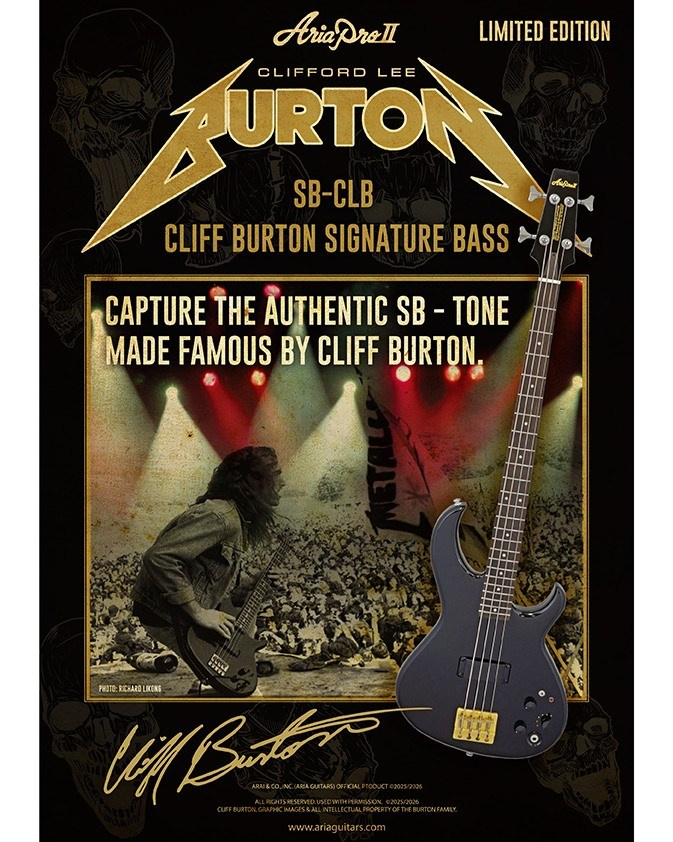 La leyenda regresa: Aria relanza el bajo signature de Cliff Burton por el 40.º aniversario de su legado | FOTKAI