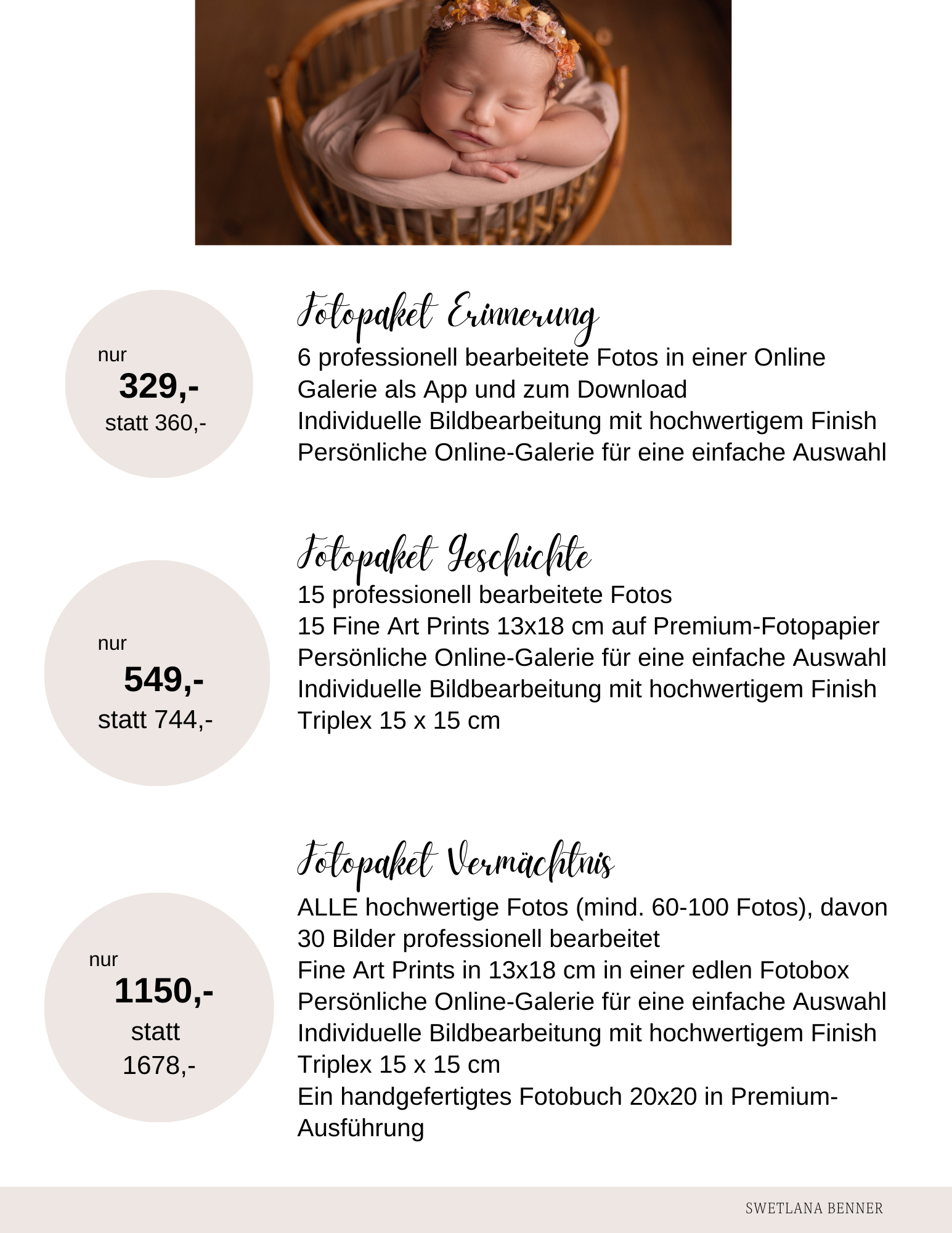 Babyfotografie Preise. Baby- und Familienfotografin in Iserlohn Swetlana Benner