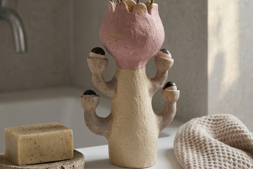 small handmade ceramic vase