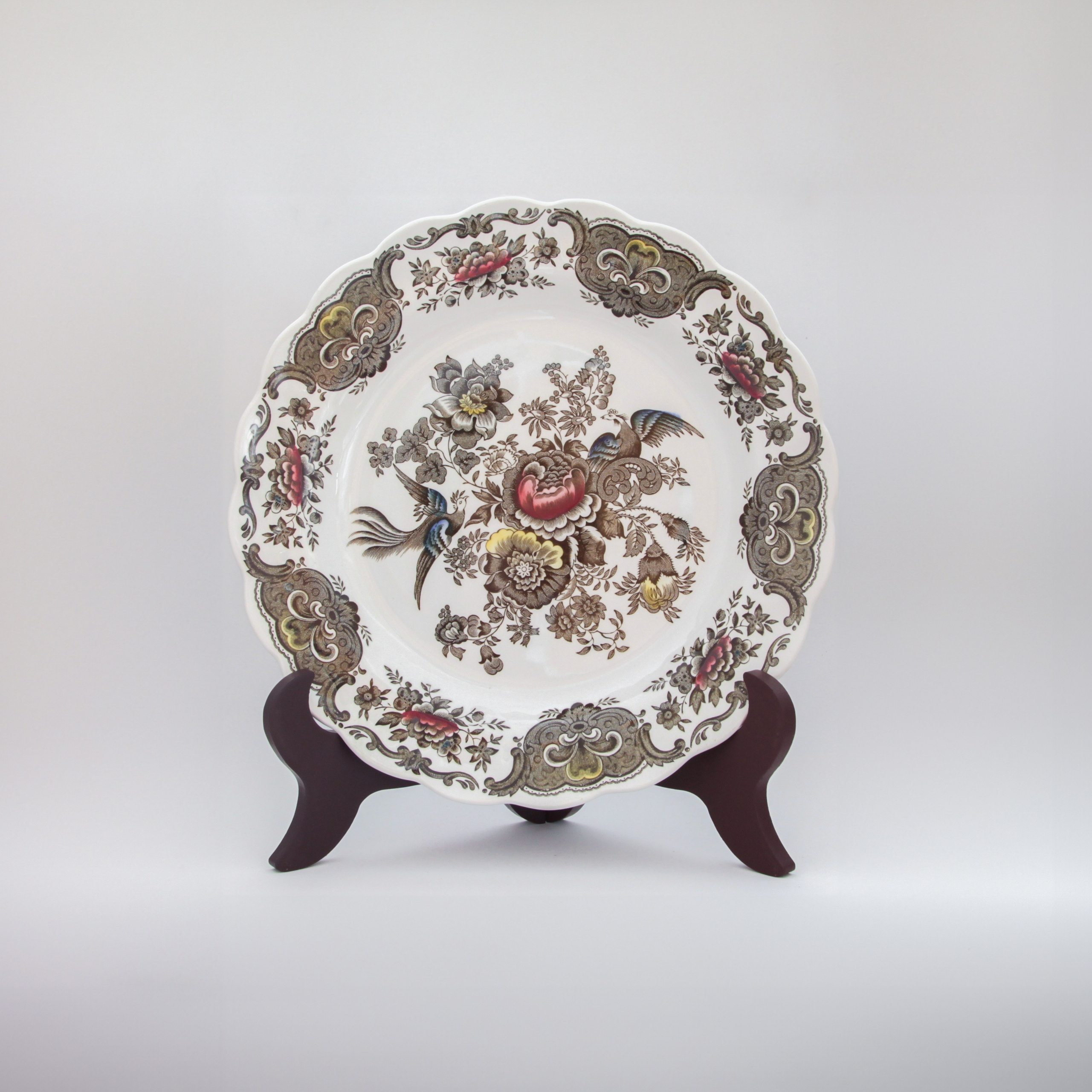 Vintage Decorative plate "Birds" of the English Manufactory "Ridgway" At the end of the 20th century
