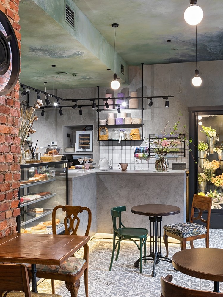 KAVA I KVETKY CAFE. Interior Design & 3D Rendering | Alena Bulataya Design Buro