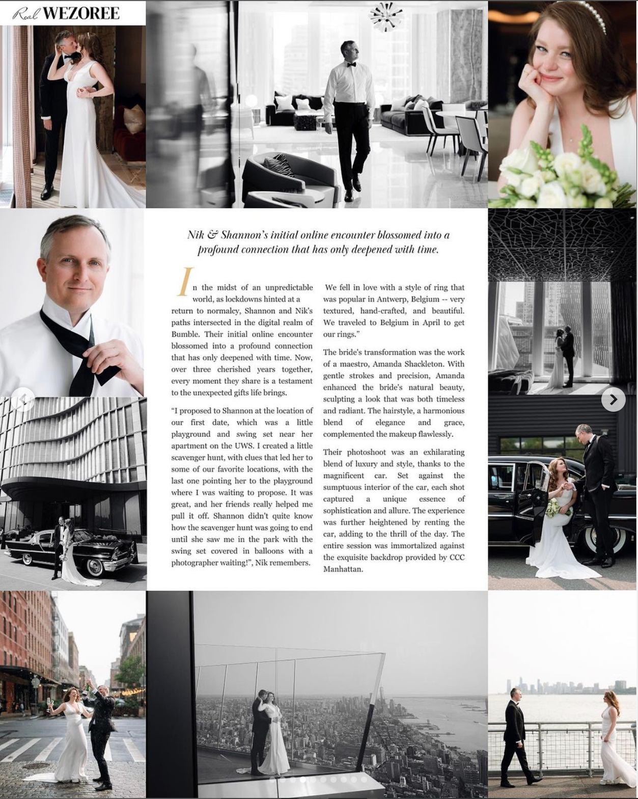 a col of a wedding photo with a bride and groom