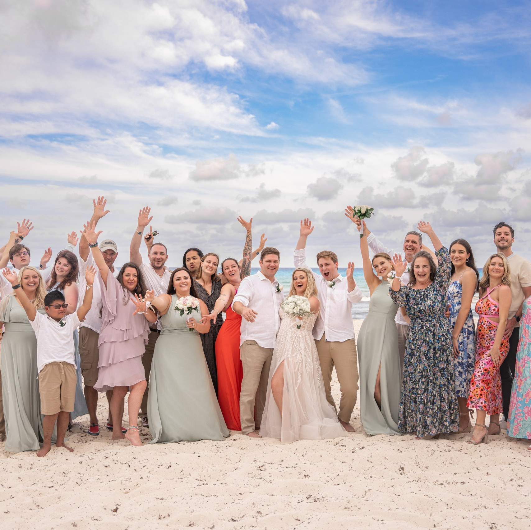 A grand, luxurious wedding on the coast of Mexico.