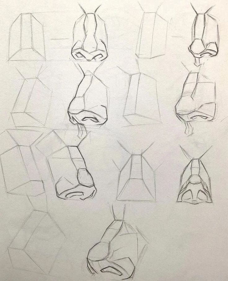 Как нарисовать нос человека. 