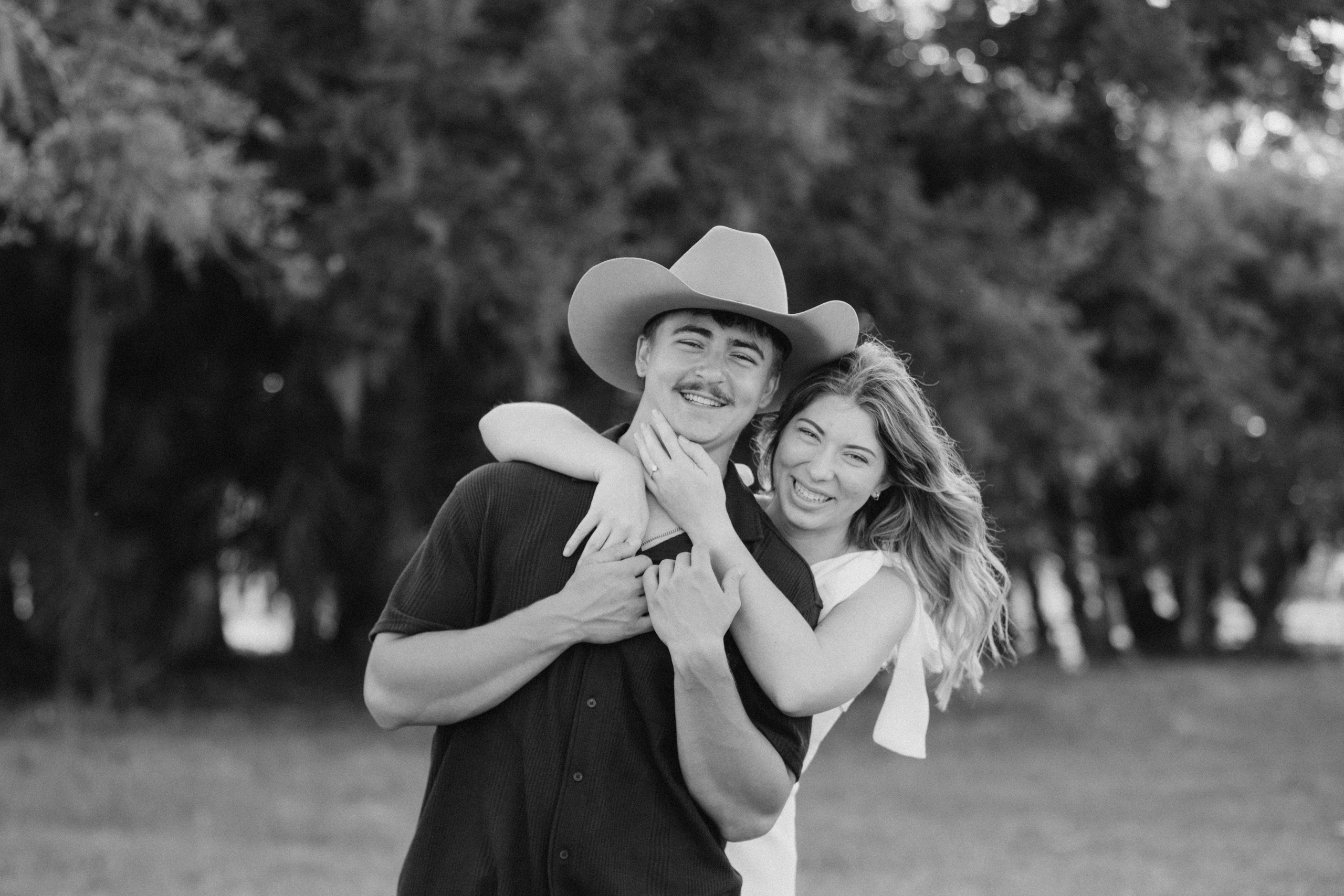 Engagement photoshoot, smiling bride and groom