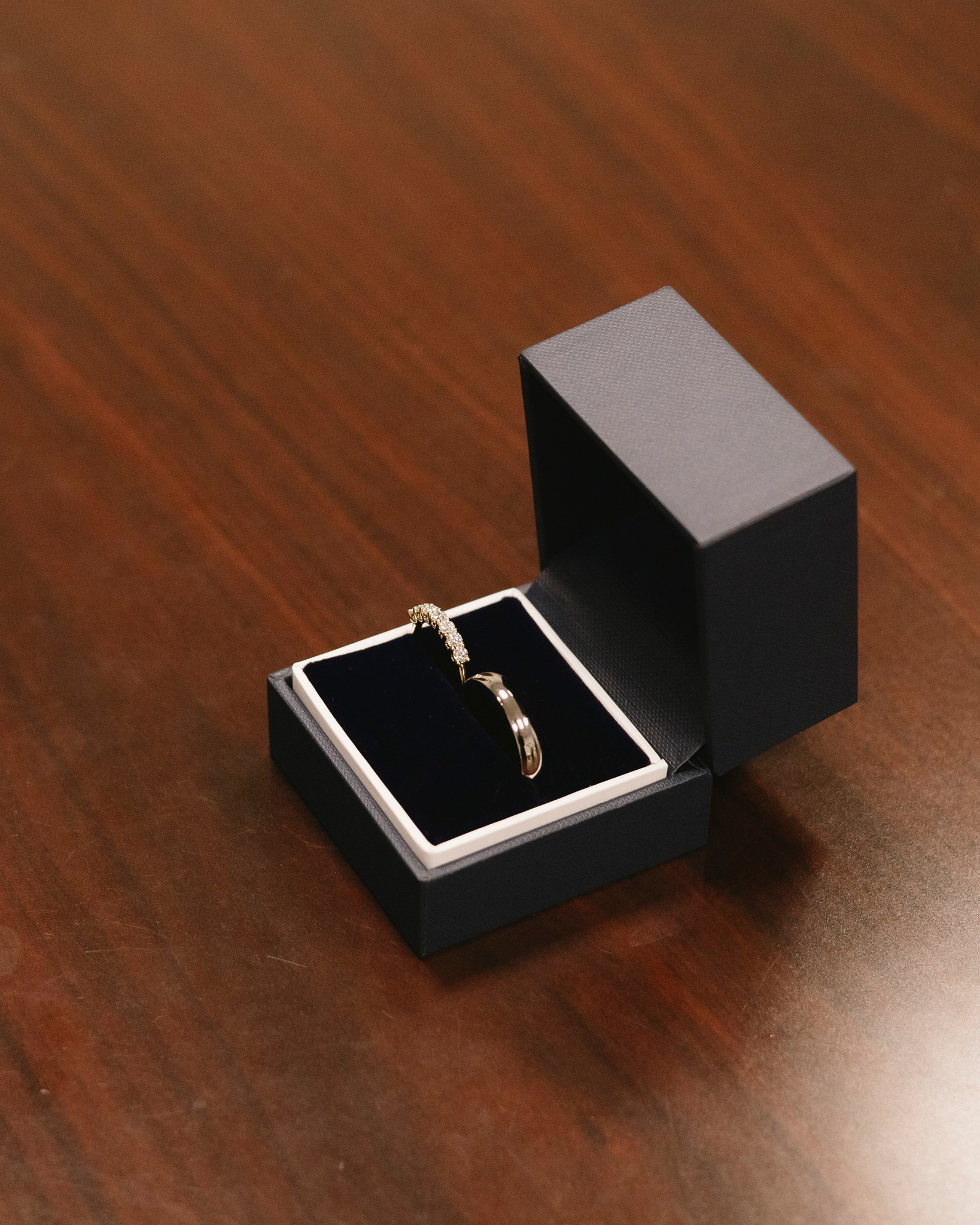 Close-up of wedding rings captured during a Chicago City Hall ceremony.