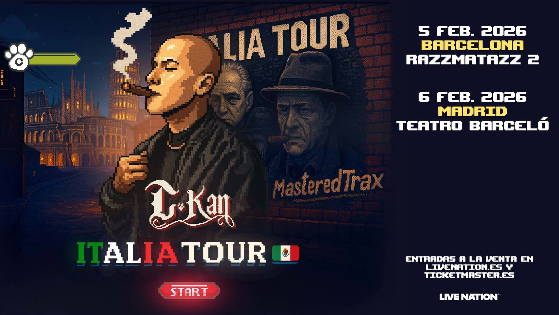 C-Kan en España: conciertos en Barcelona y Madrid del Italia Tour 2026 | FOTKAI