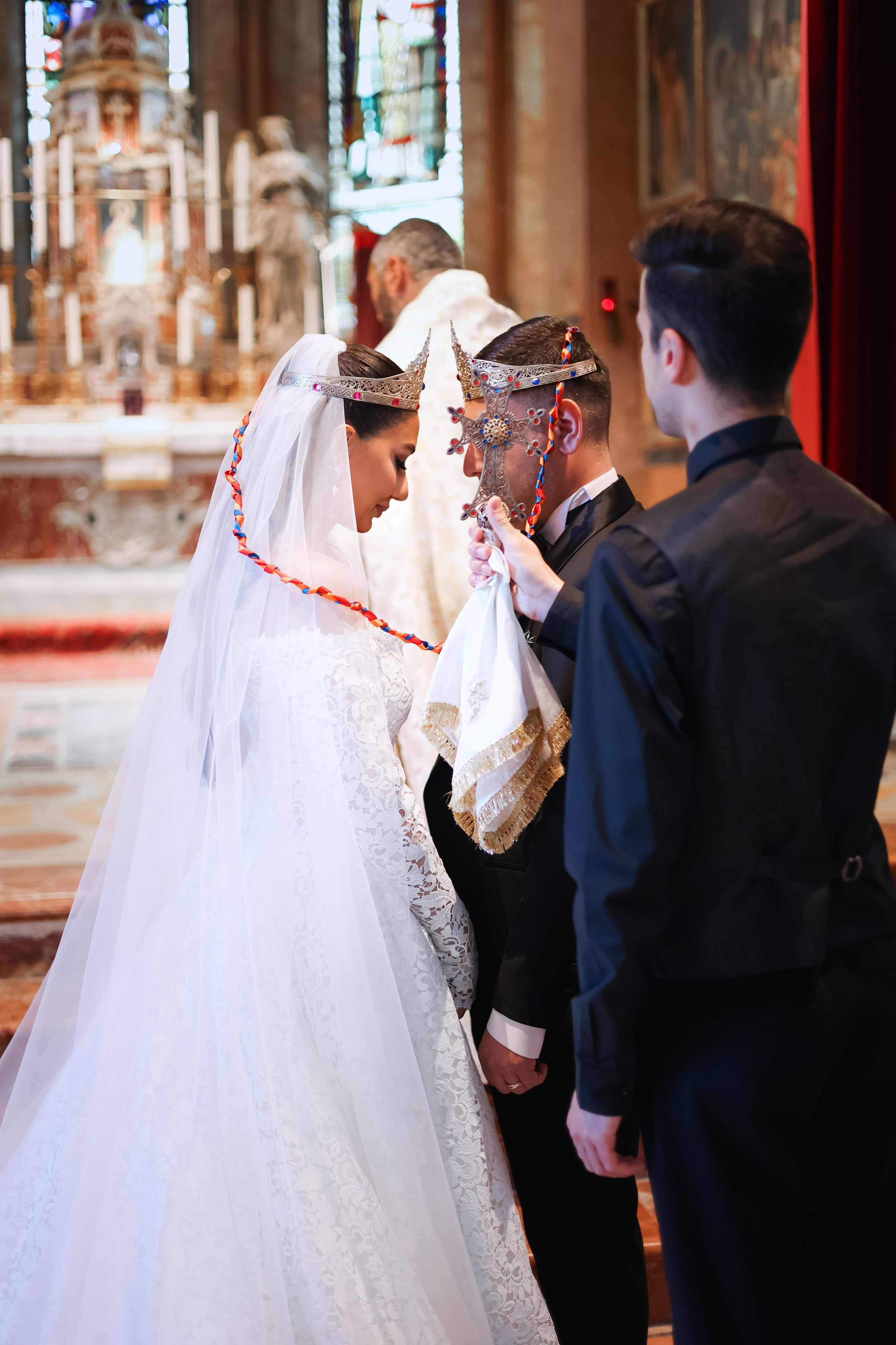Armenian couple during wedding ceremony 