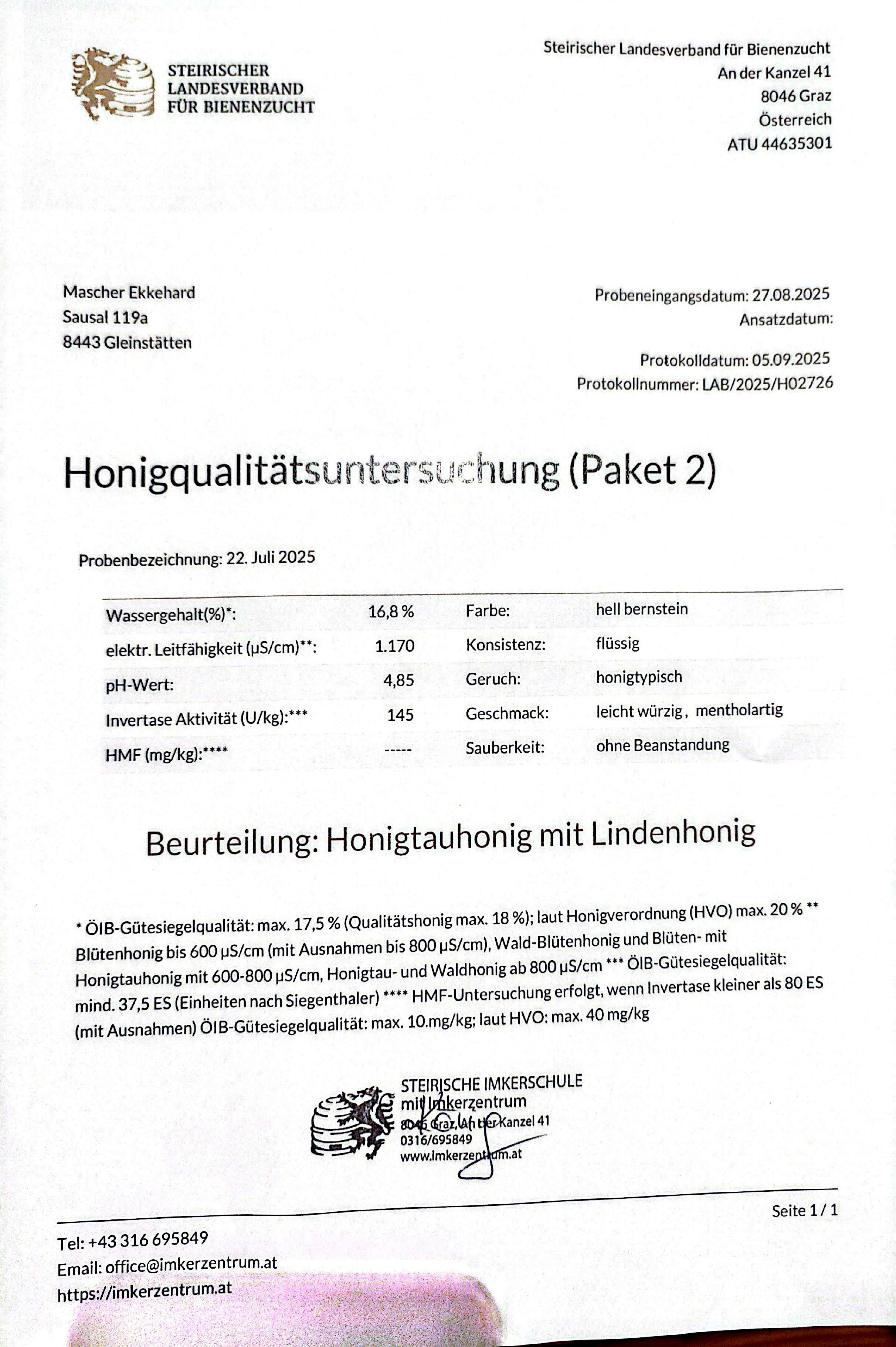 Zertifikate. Honigmascher