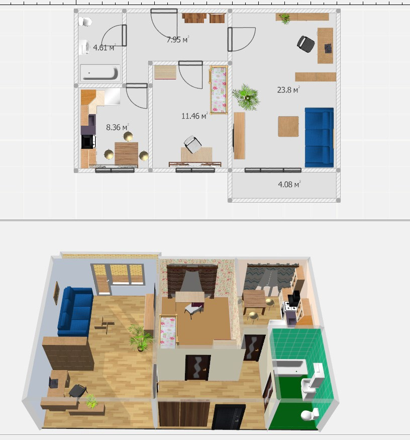Namoar buto vizualizacija, planas 2D ir 3D. Elina Sapiega fotografė Vilniuje