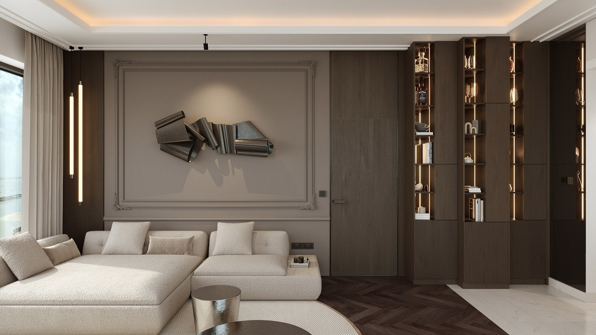 APARTMENT ON PALM JUMEIRAH IN DUBAI. Дизайн интерьера и 3D-визуализация | AB Design Buro