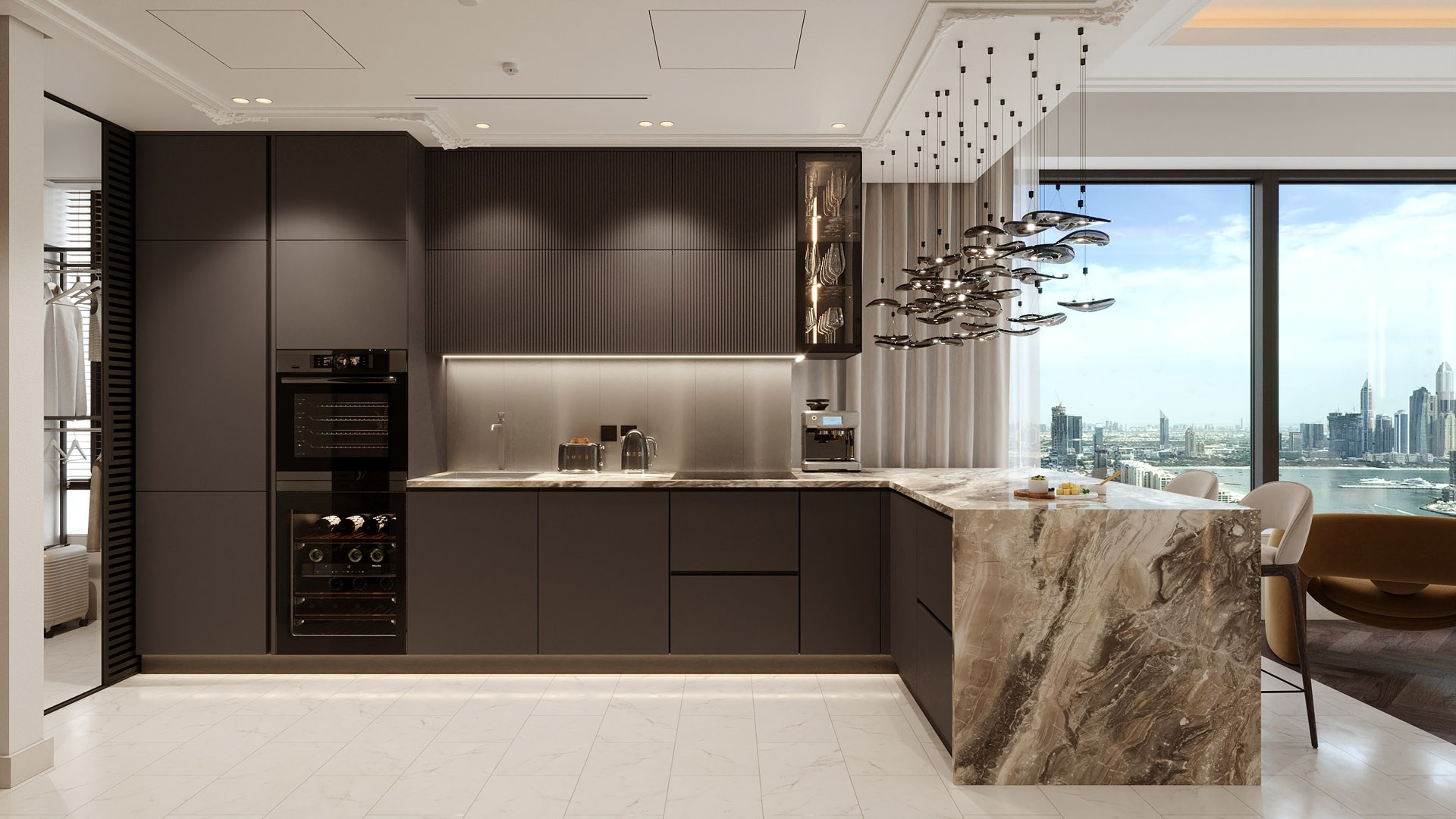 APARTMENT ON PALM JUMEIRAH IN DUBAI. Дизайн интерьера и 3D-визуализация | AB Design Buro