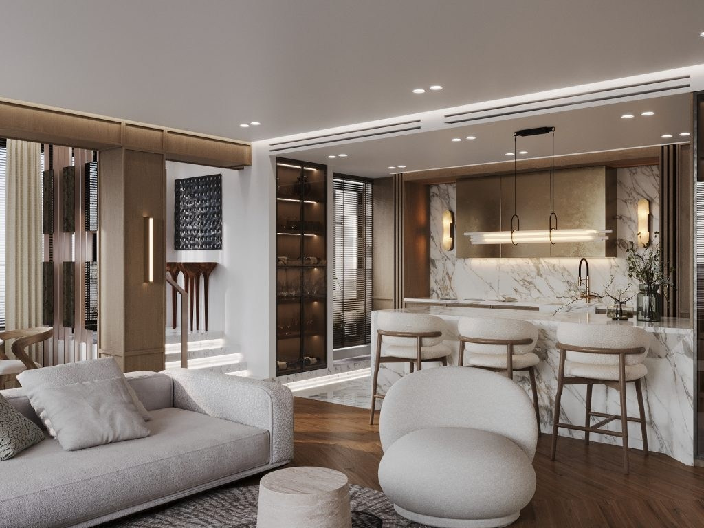 APARTMENT WITH A TERRACE IN MINSK. Interior Design & 3D Rendering | Alena Bulataya Design Buro