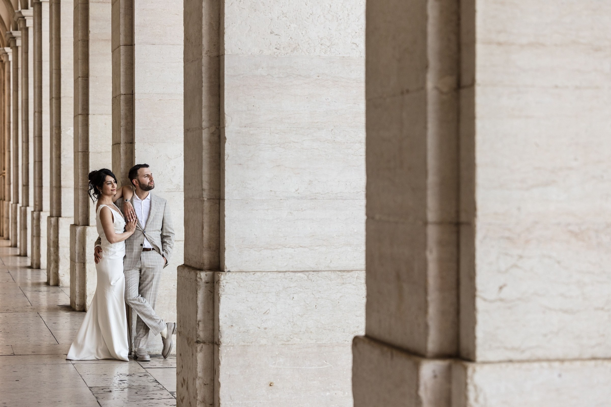 Couple at Praça do Comercio