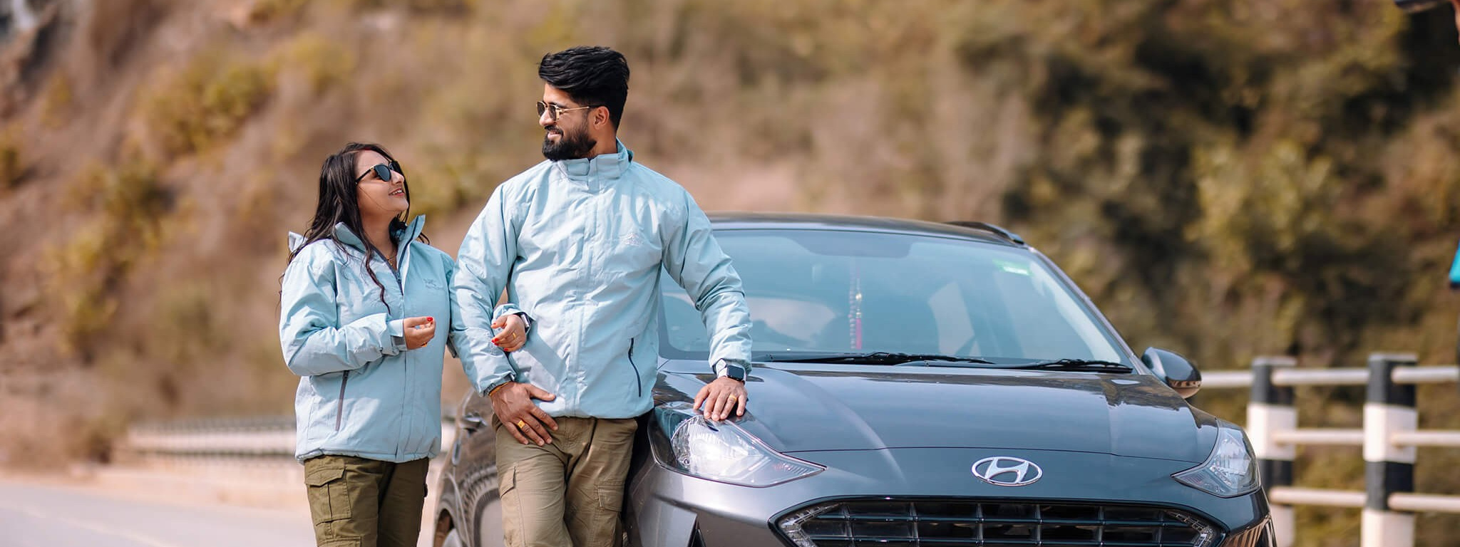 Creative pre-wedding photoshoot with a luxury car in kathmandu Nepal.
