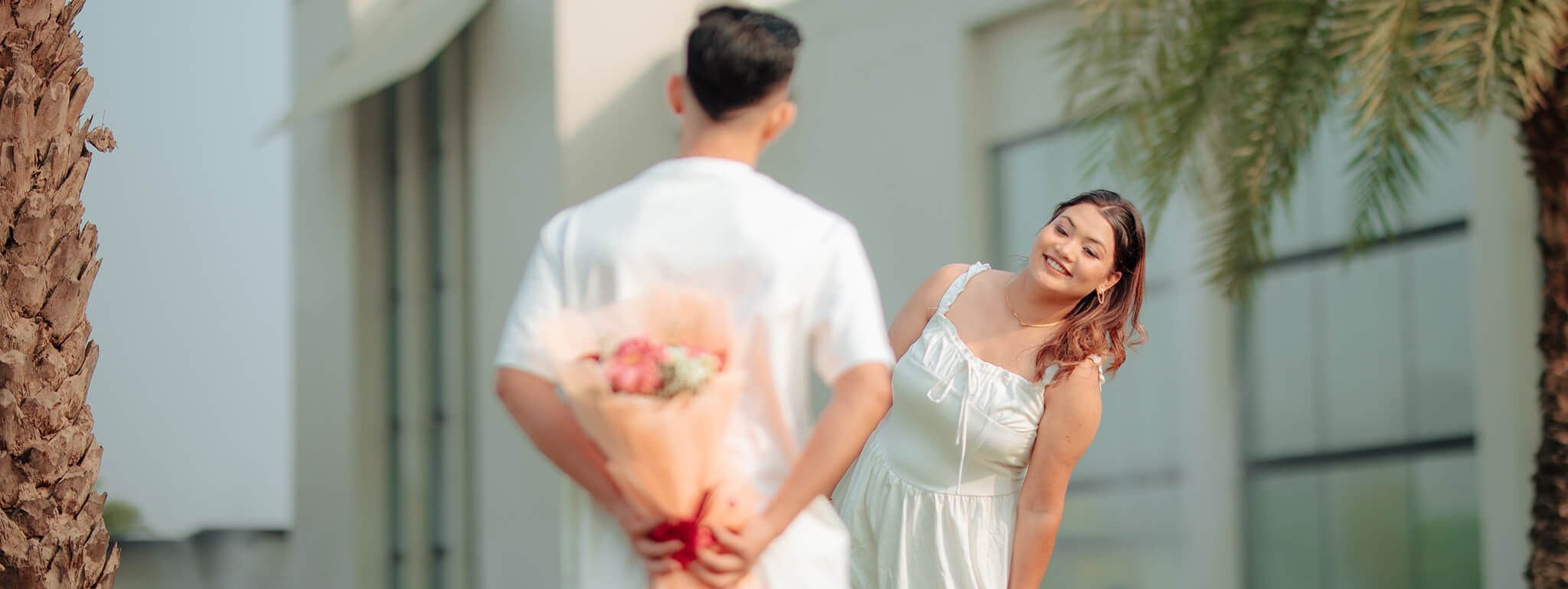 Bride and groom walking together during pre-wedding photography session in Tiger palace resort Nepal