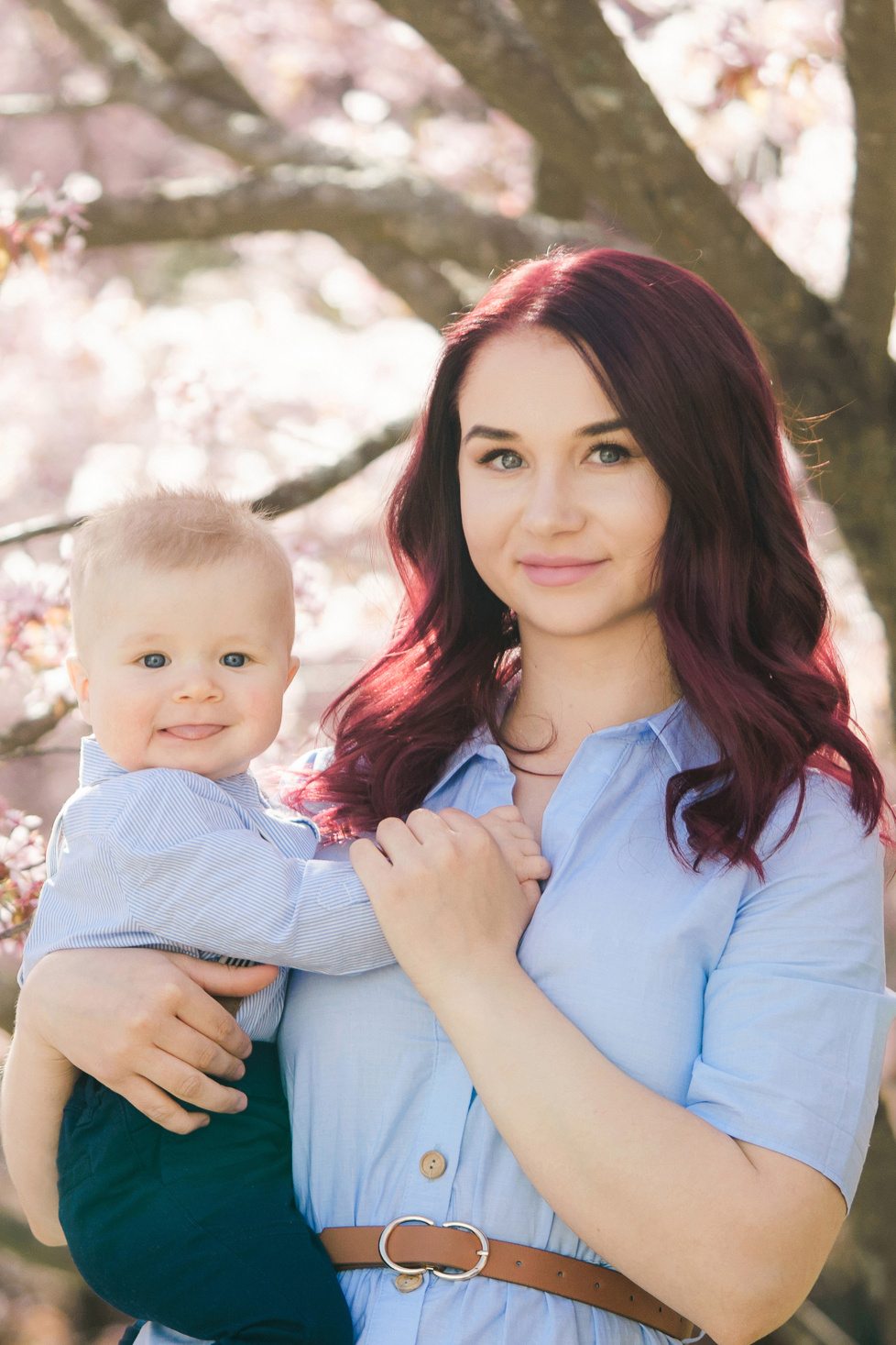 Perhekuvaus, kirsikkapuisto, Helsinki