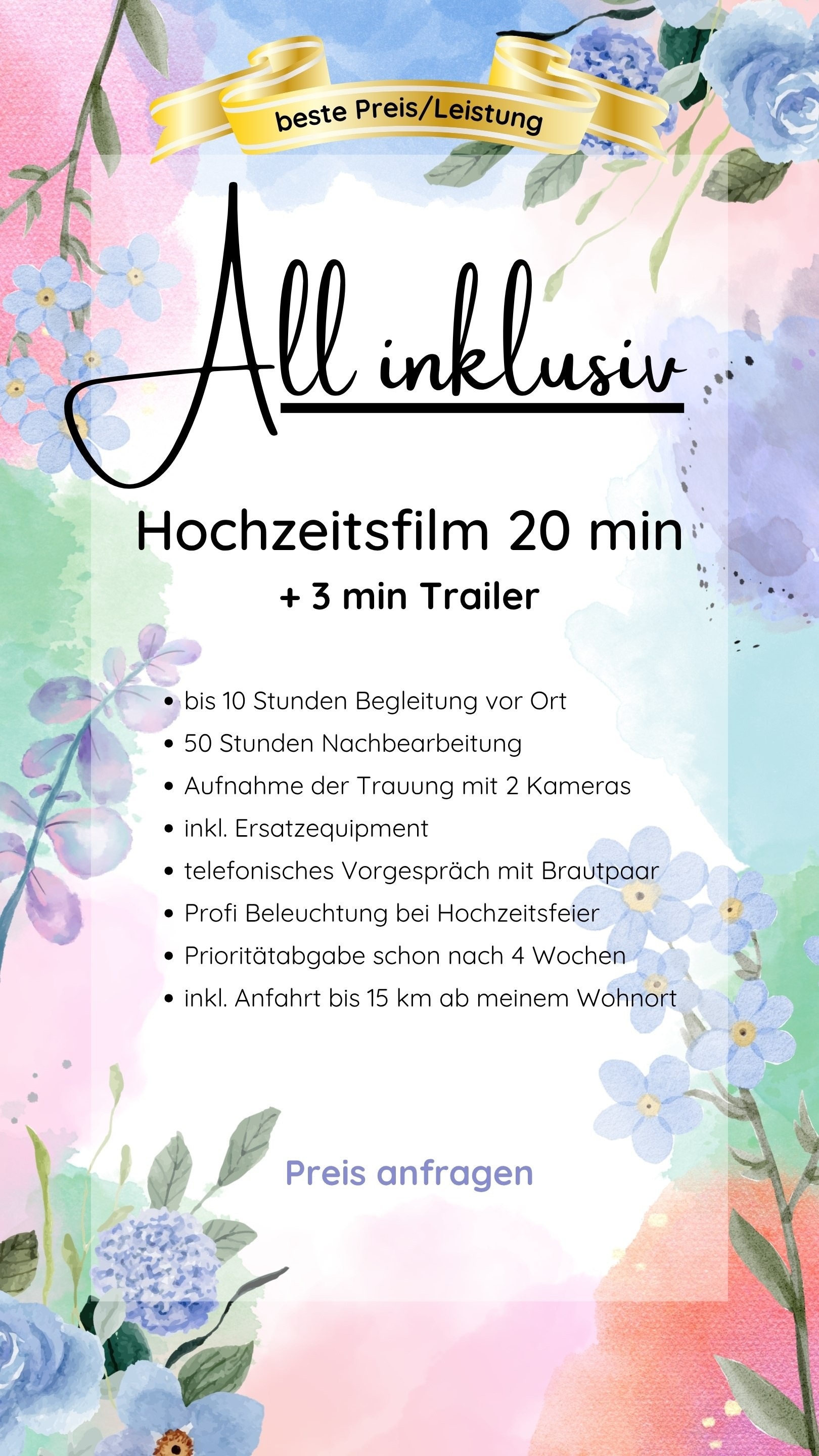 Hochzeitsvideo von „Elegante Hochzeit“ - Angebot, Preise und Combivorteile