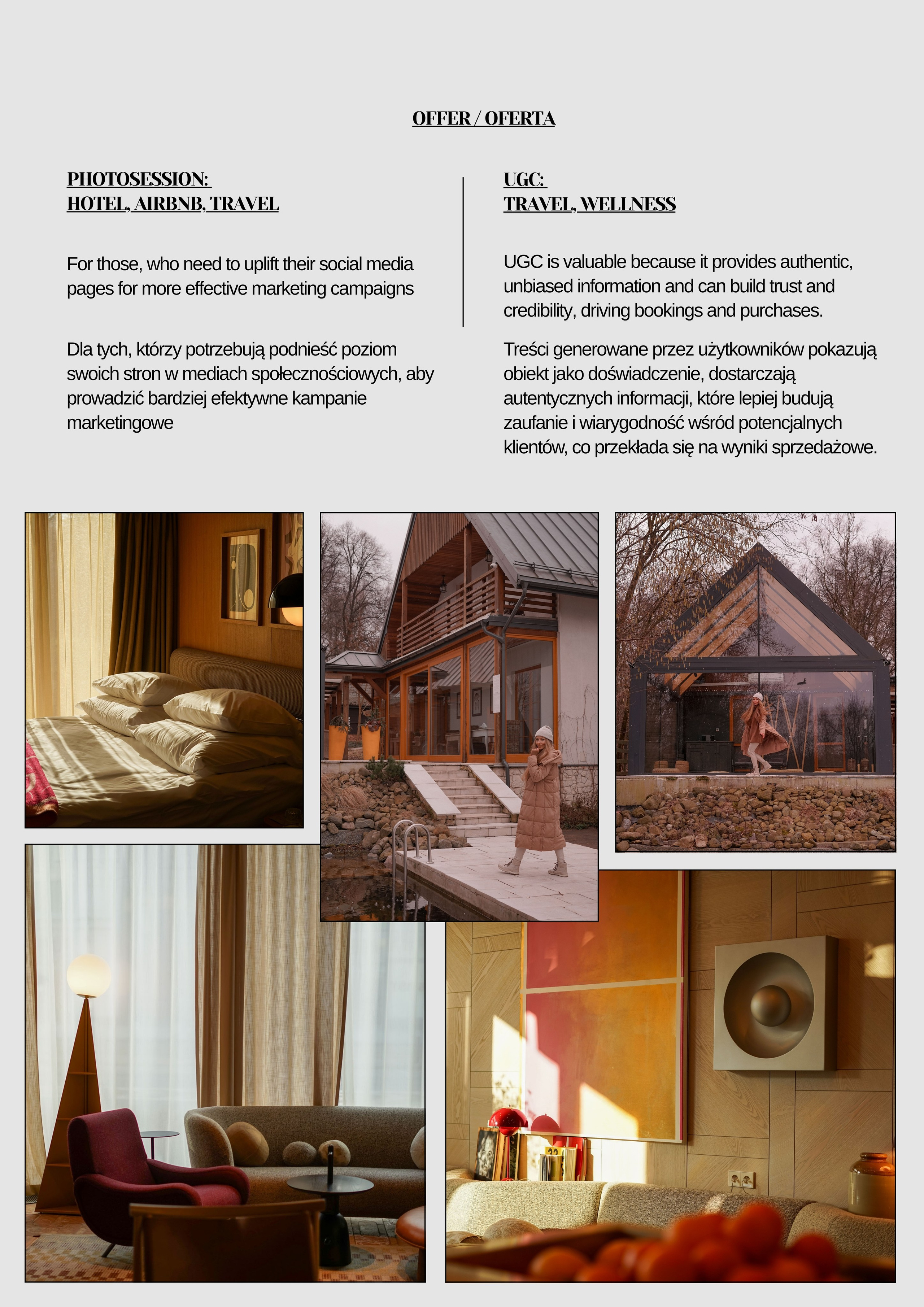 Services. Hotel and travel photographer