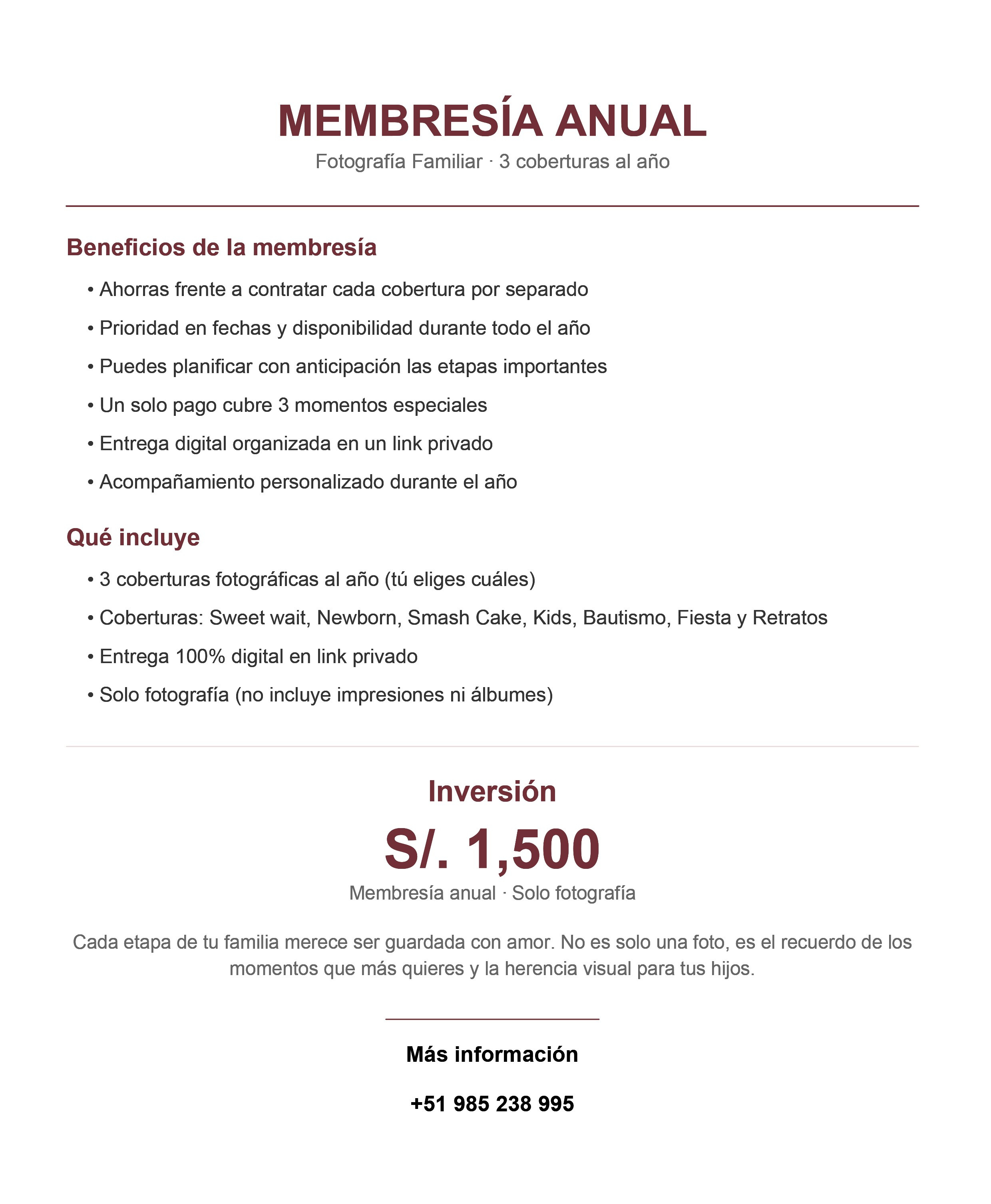 Membresia anual