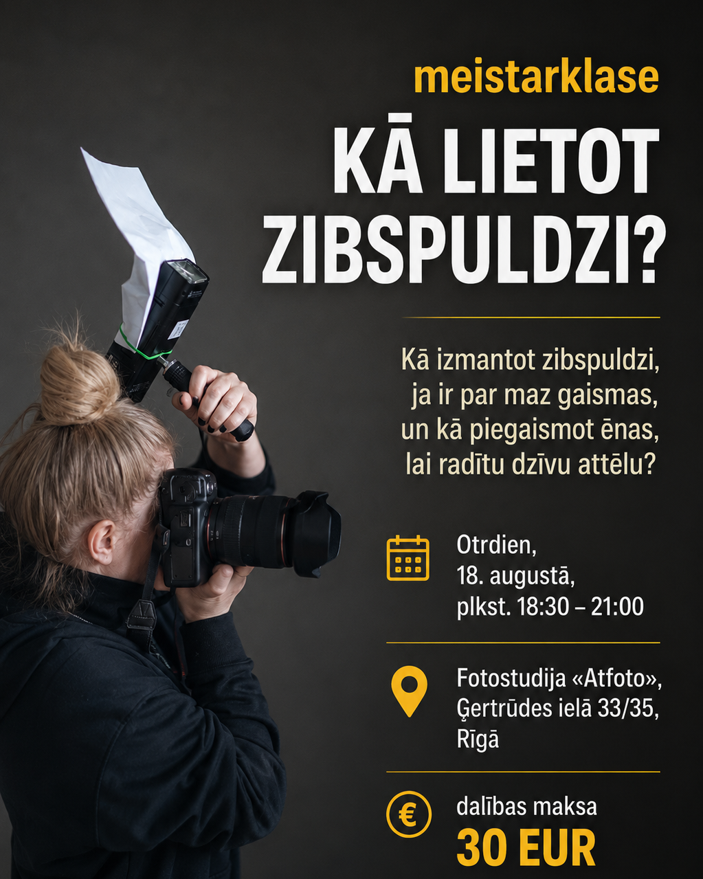3. LĪMENIS. Fotokursi fotostudijā Rīgā. Profesionāls fotogrāfs Aivars Tipsis