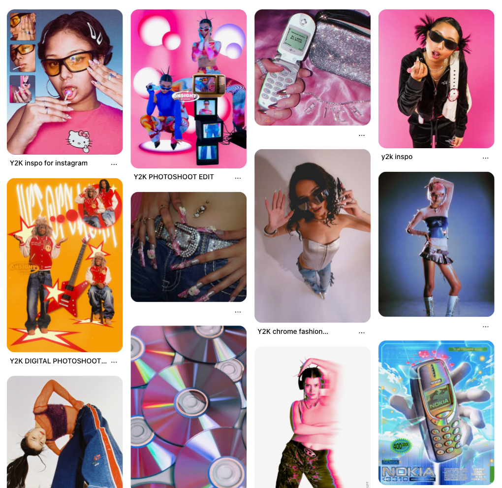 Pinterest moodboard folders with photography inspirations like ‘Photo inspiration’, ‘Couple’, ‘Tattoos’, and ‘Street fashion