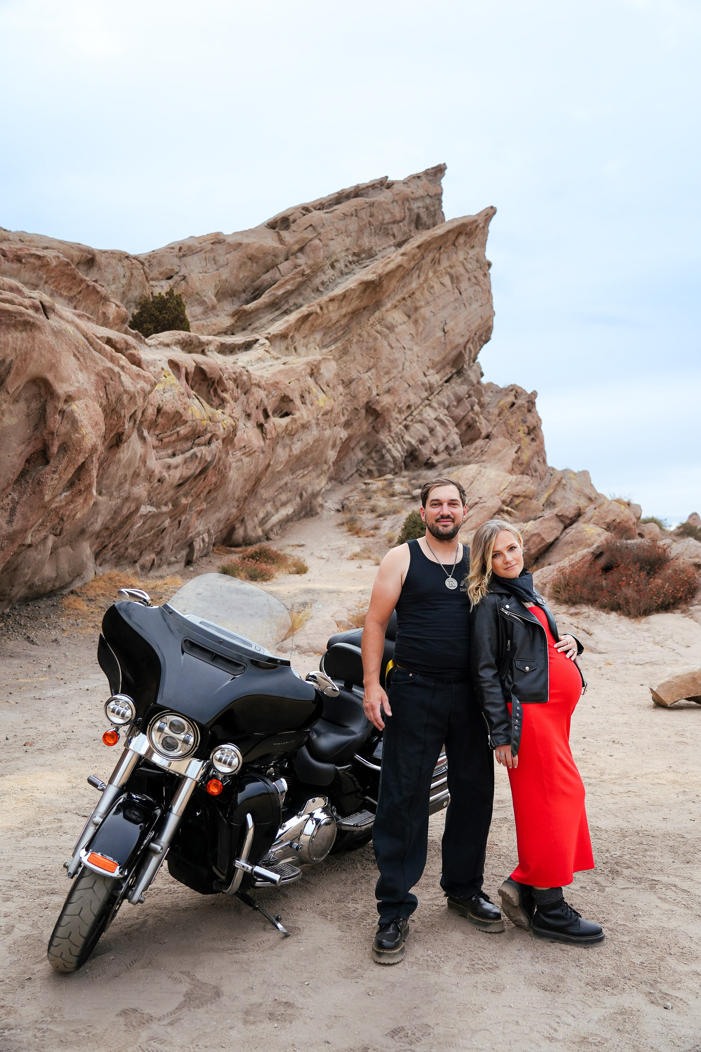 Harley Davidson maternity photoshoot