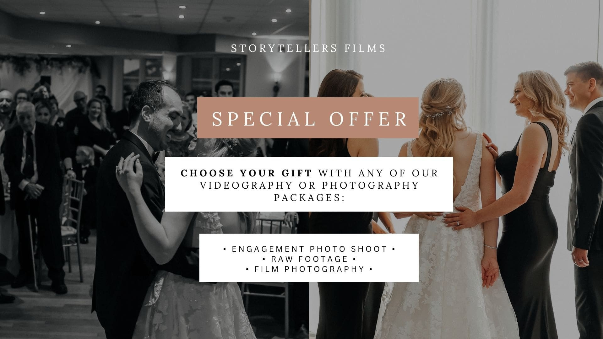 Discounts on Candid Wedding Videography & Photography Packages | Toronto, GTA, Hamilton, Vaughan, Mississauga, Brampton, Oakville, Etobicoke. Storytellers Films — Candid Wedding Videographer & Photographer in Toronto, Ontario and beyond