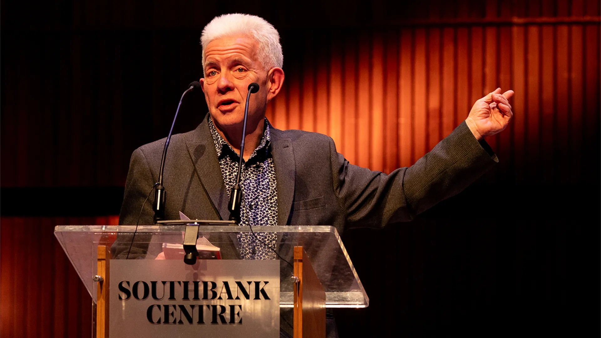 Ian McMillan hosting the T. S. Eliot Prize 2024 Shortlist Readings. Photo: Pete Woodhead.