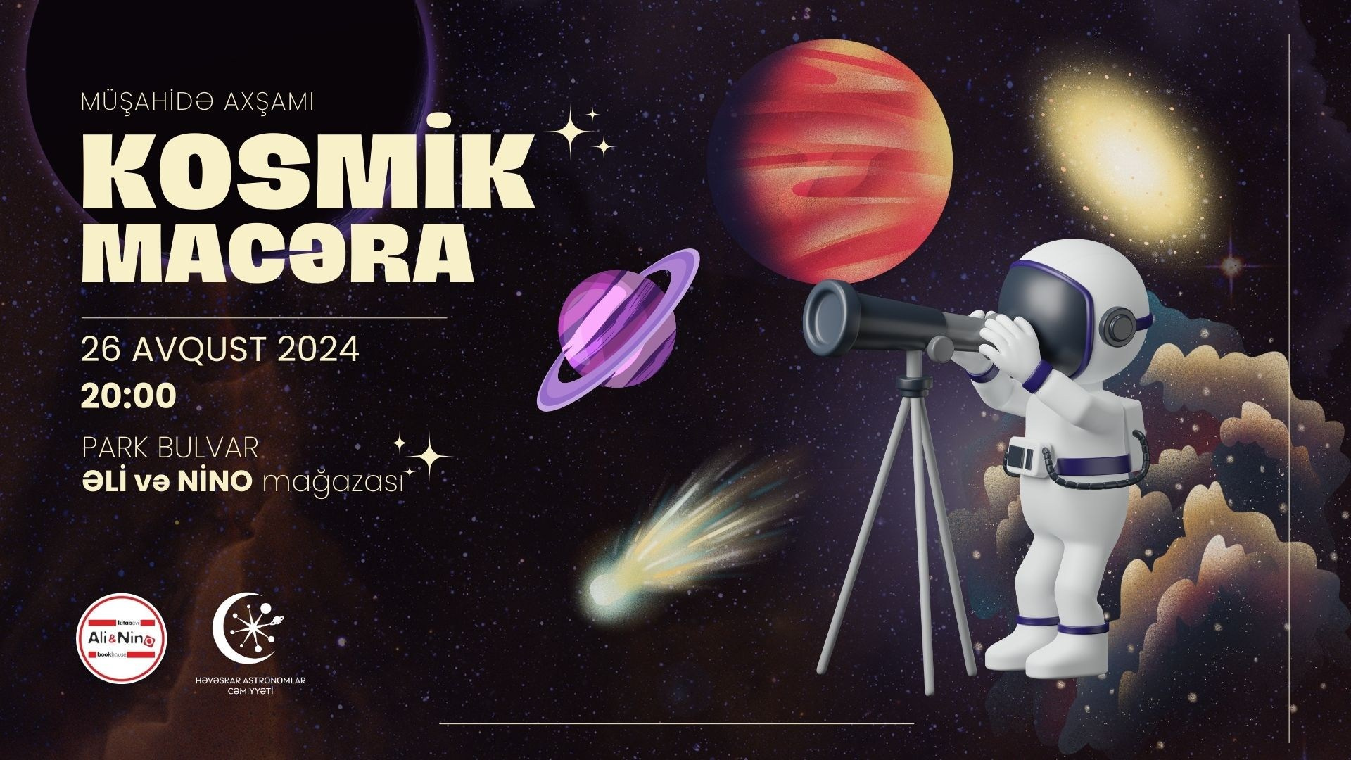 “Kosmik Macəra” Müşahidə axşamı. Həvəskar Astronomlar Cəmiyyəti — Astronomy.az