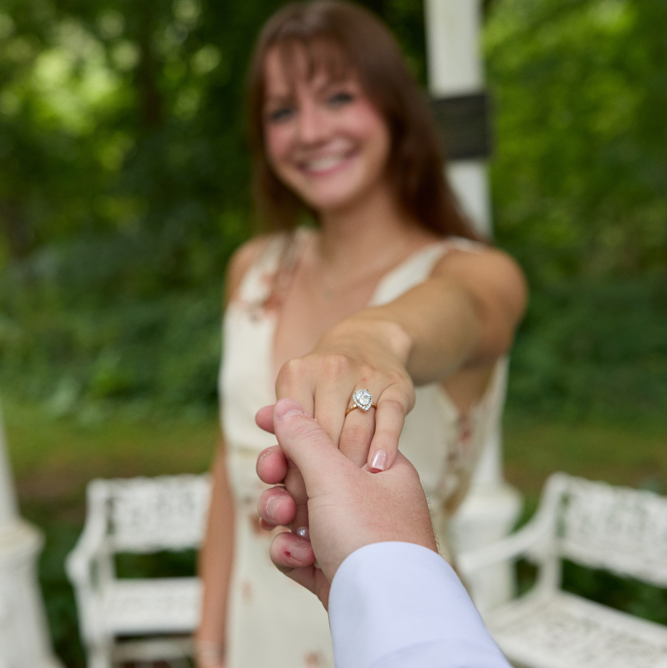 Romantic Surprise Proposal at Park of Roses. Kovyphoto