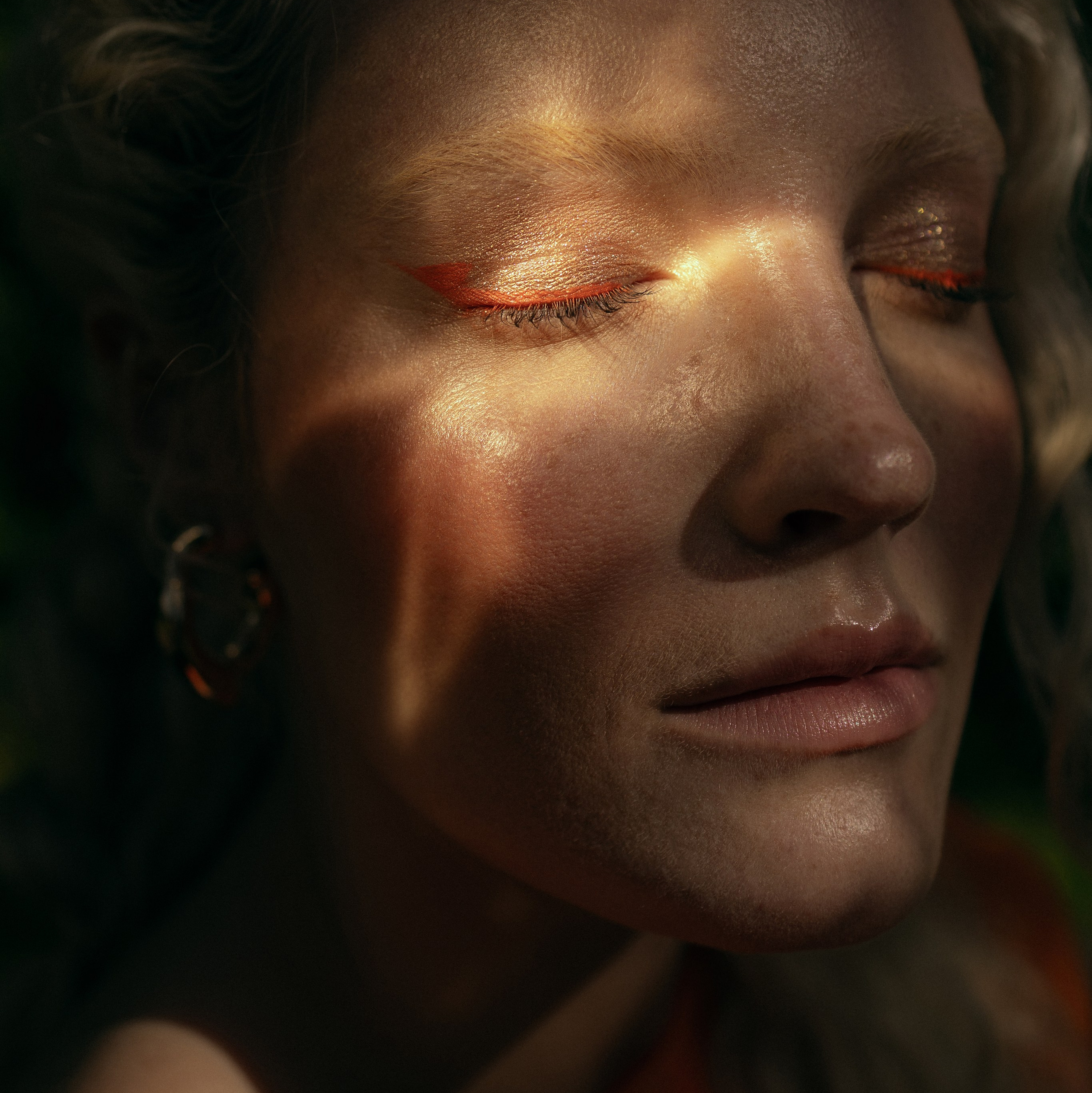 Beauty photo, light spots on the face 