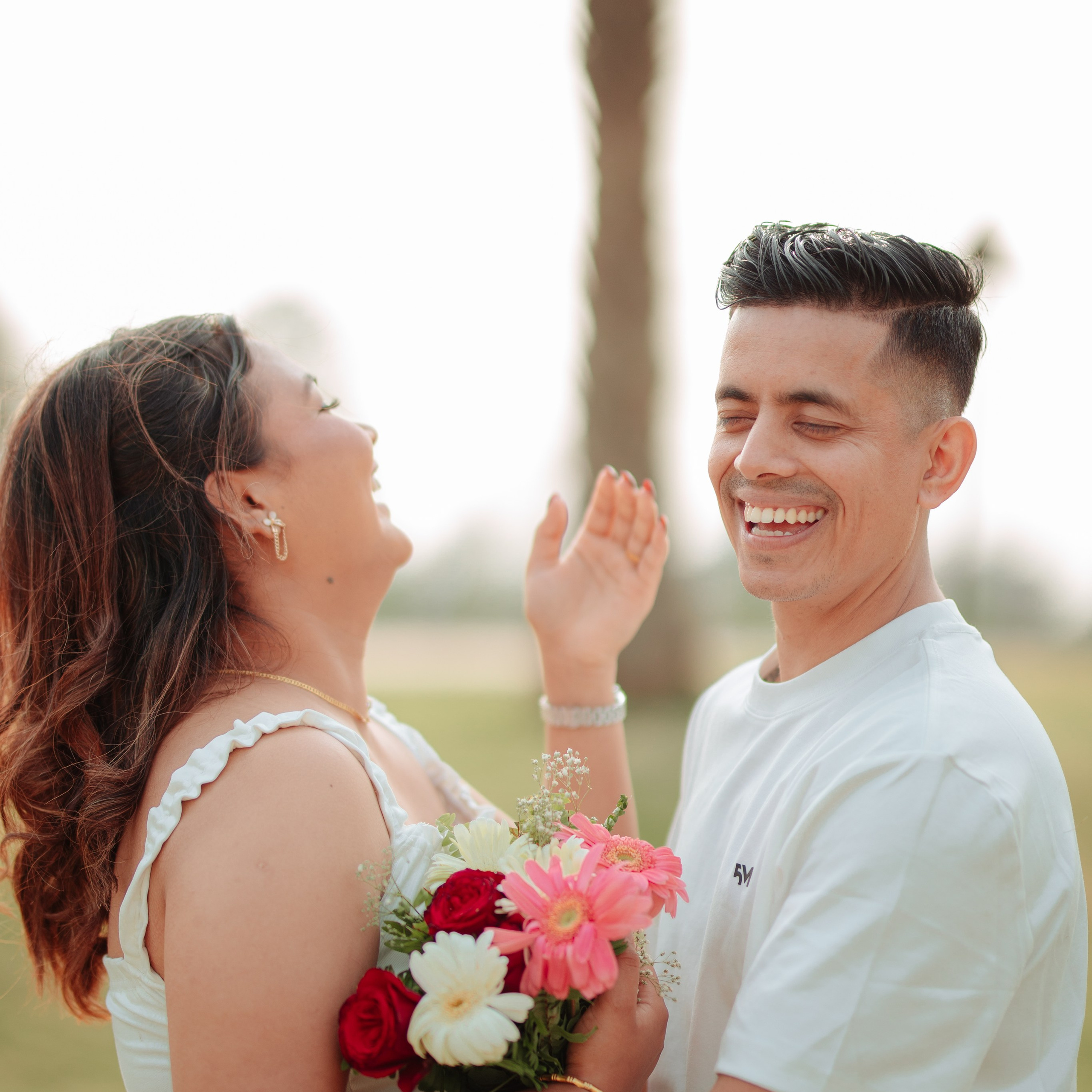 Beautiful engagement looks of bride.
