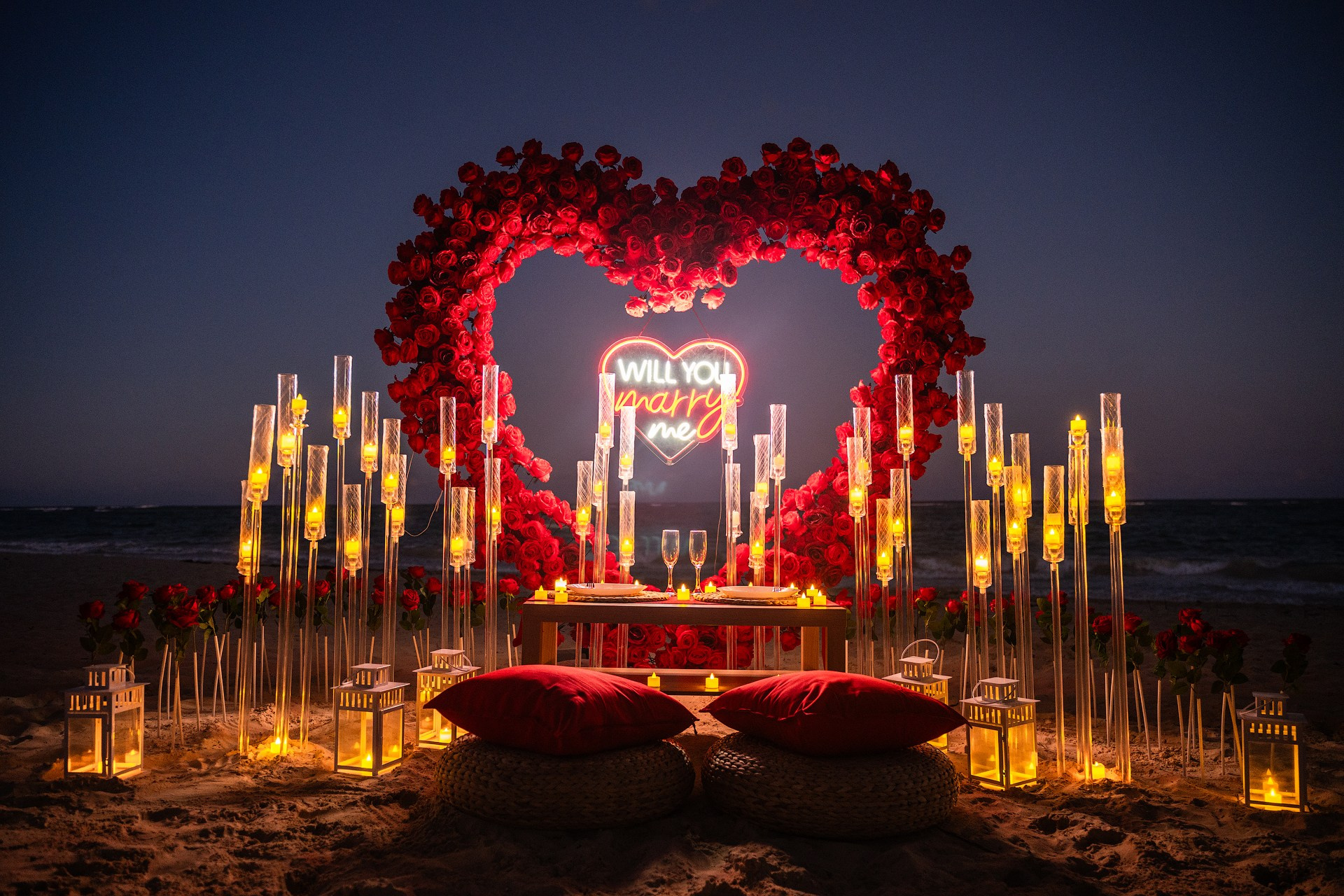 Romantic Sunset Surprise Beach Engagement in Punta Cana