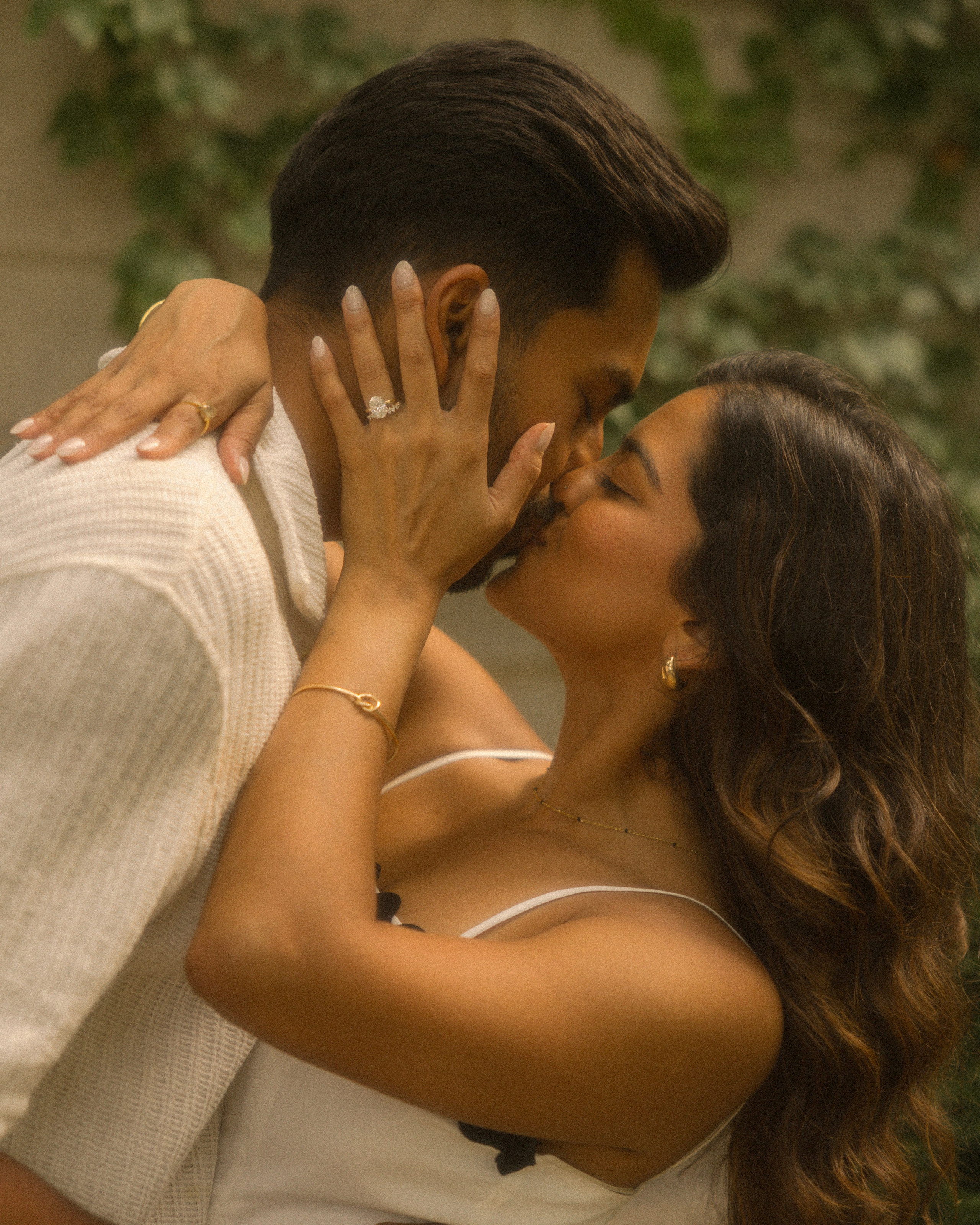 Romantic sunset engagement session at the lakefront in Chicago