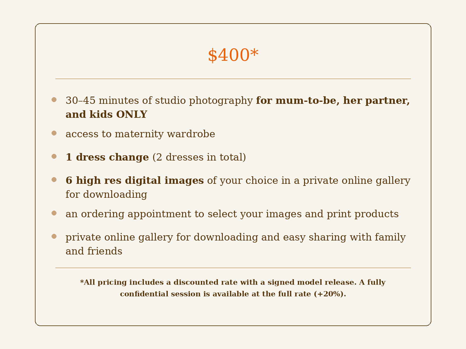Maternity session session price guide. Newborn and family photographer. Hills District. Sydney