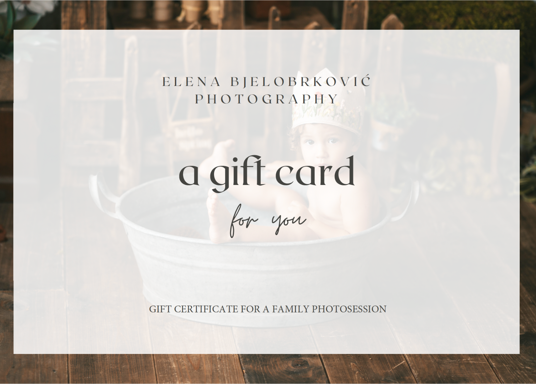 Poklon vaučer. Dečiji i porodični fotograf Crna Gora — Elena Bjelobrković Photography