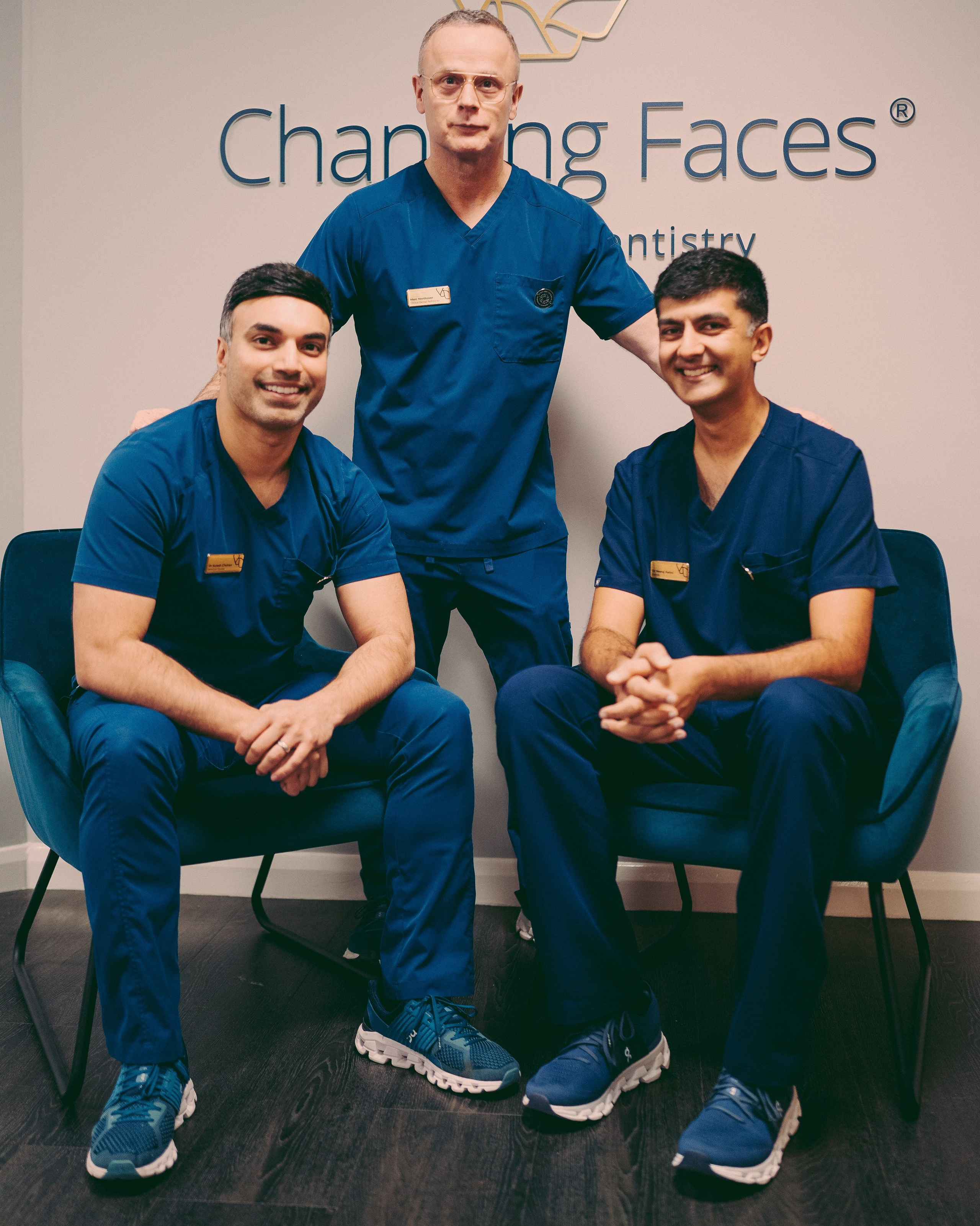 Brand photography of a professional team in a modern clinic environment in Knowle 