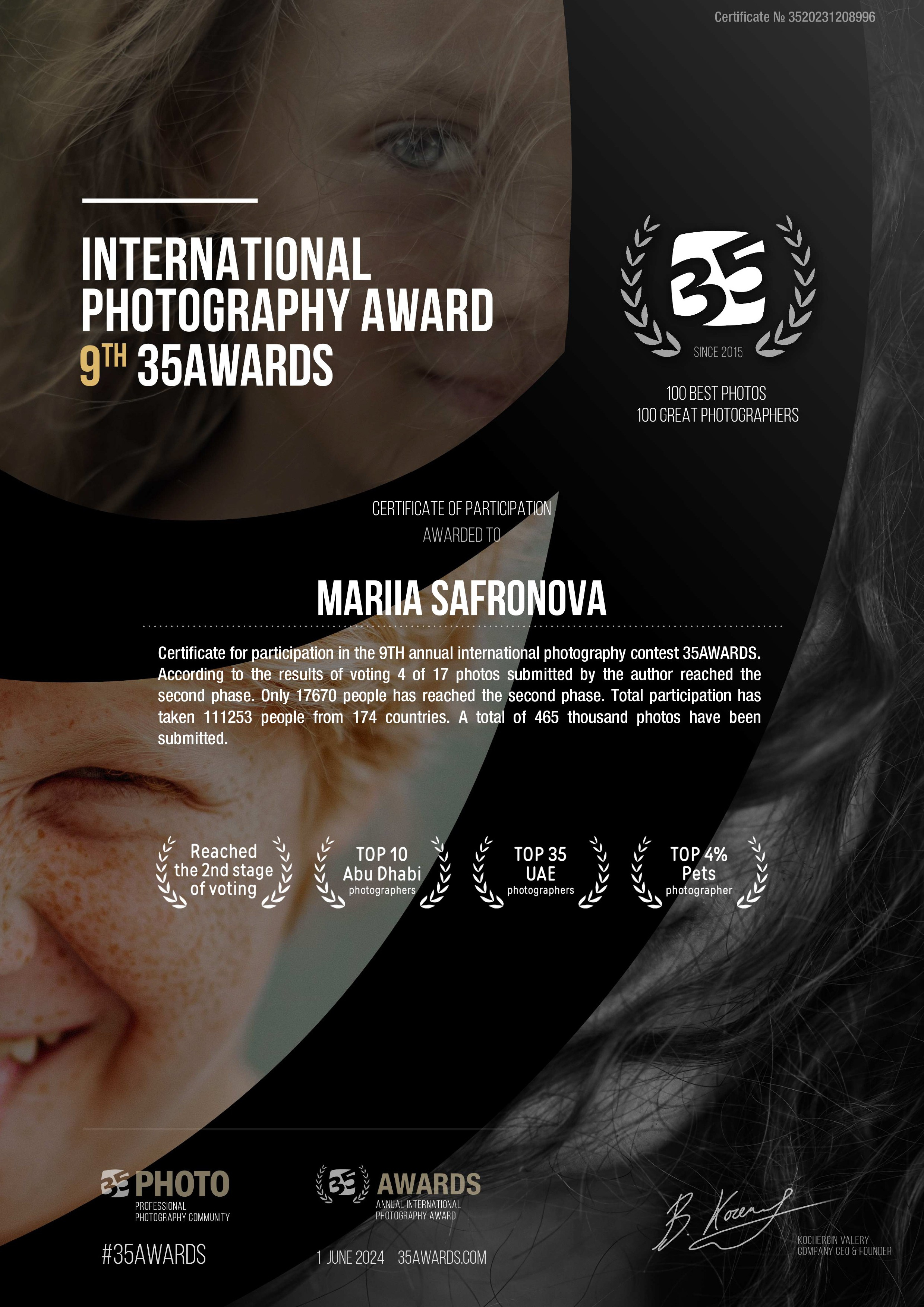 Photography Awards and Competitions — Achievements in Abu Dhabi and Beyond. Mariia Safronova is your photographer in Abu Dhabi and Dubai